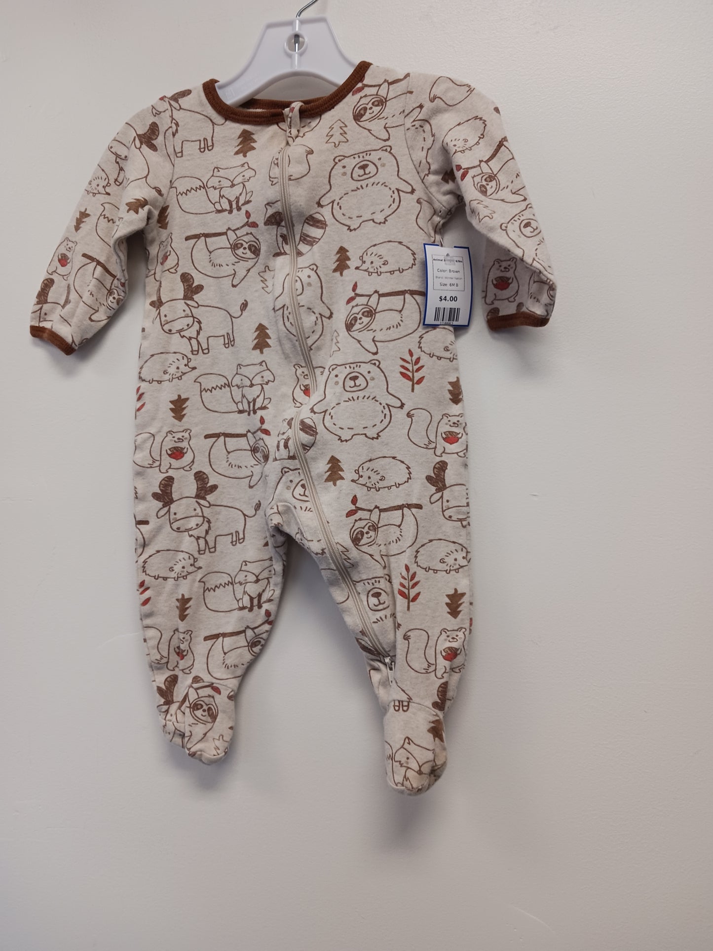 Brown Wonder Nation Animal Sleeper 6/9m, 6M B