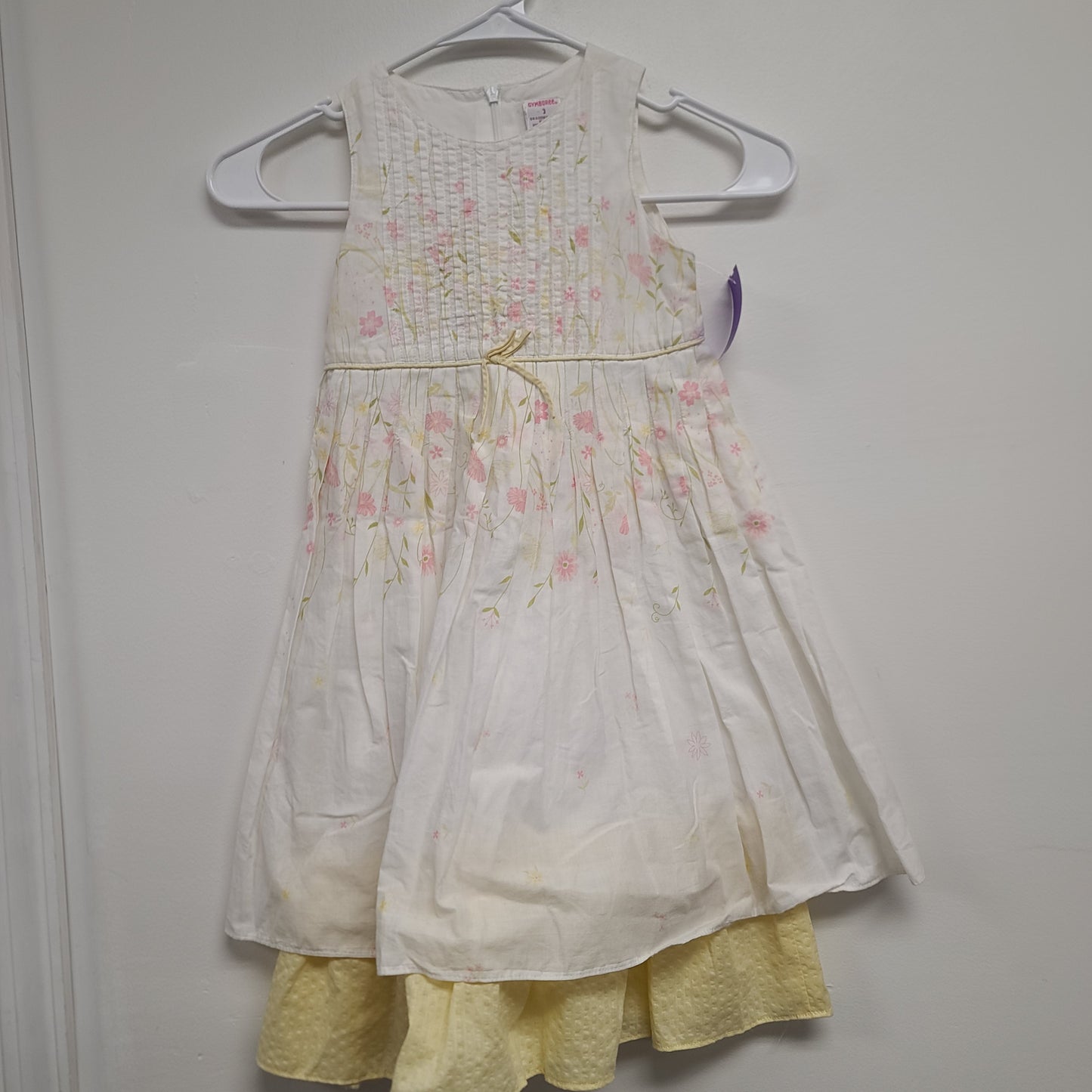 White/Pink/Yellow Flower Gymboree Dress, 3T G