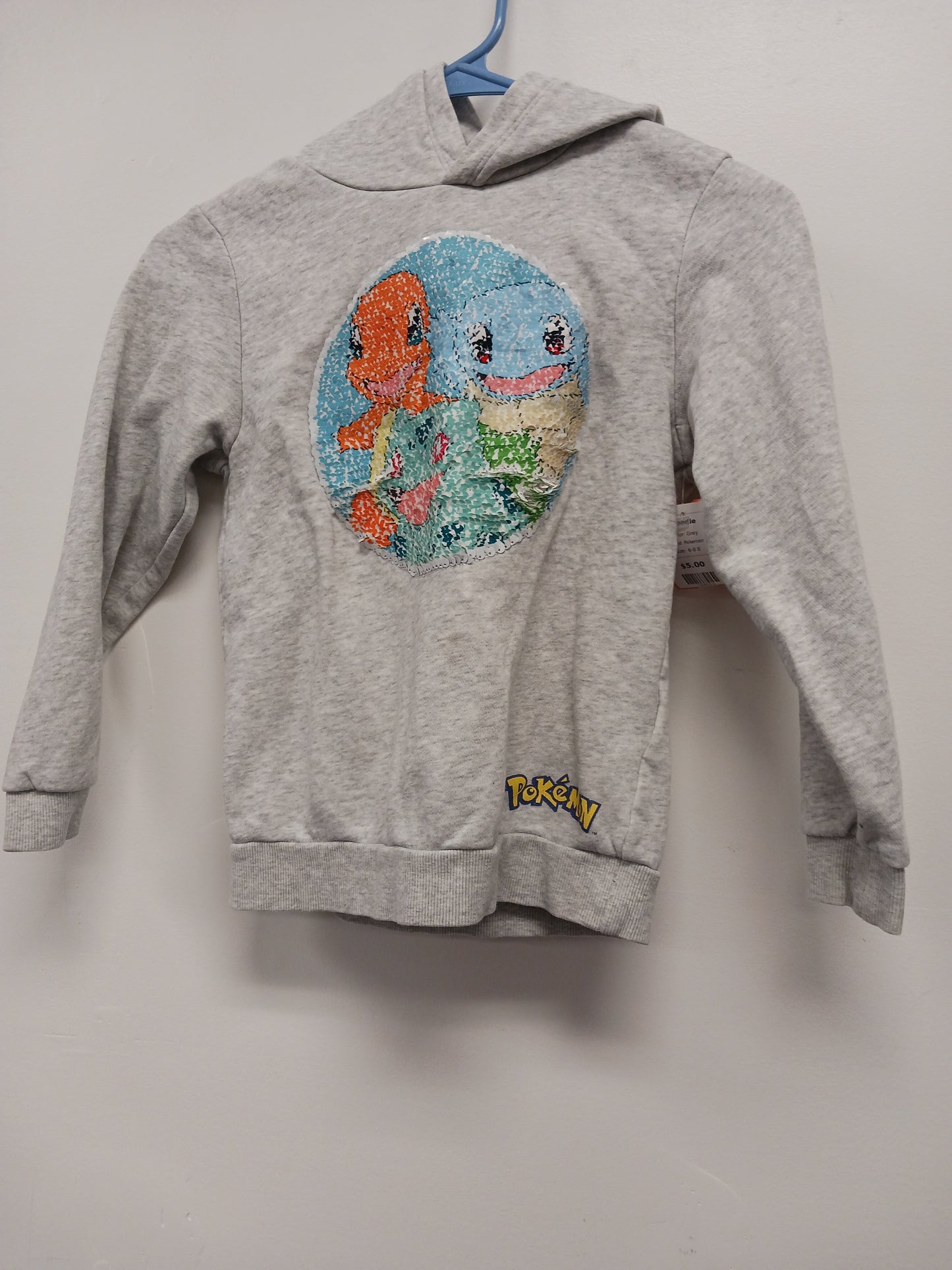 Grey Pokemon Hoodie, 6-8 B