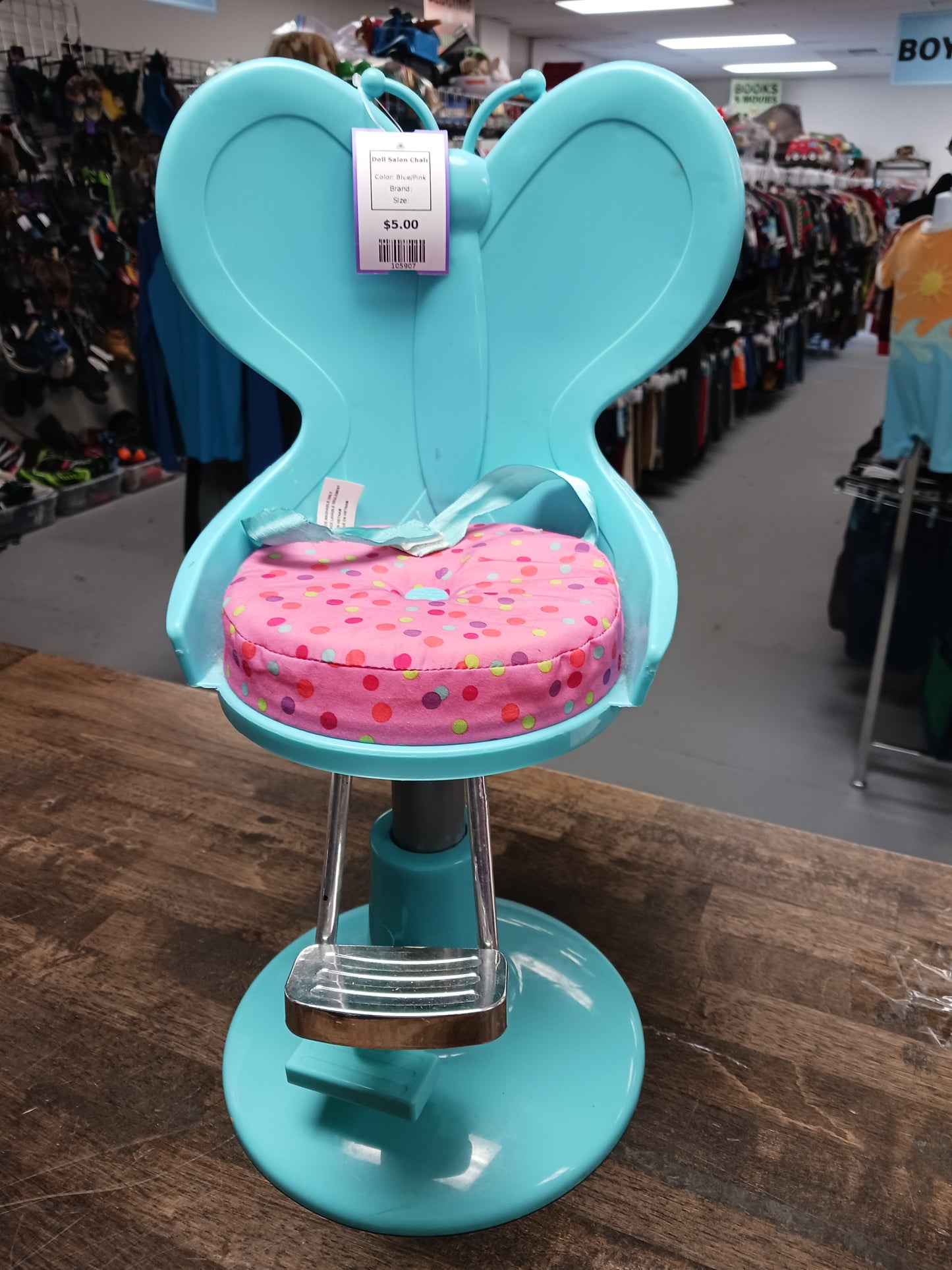 Blue/Pink Doll Salon Chair