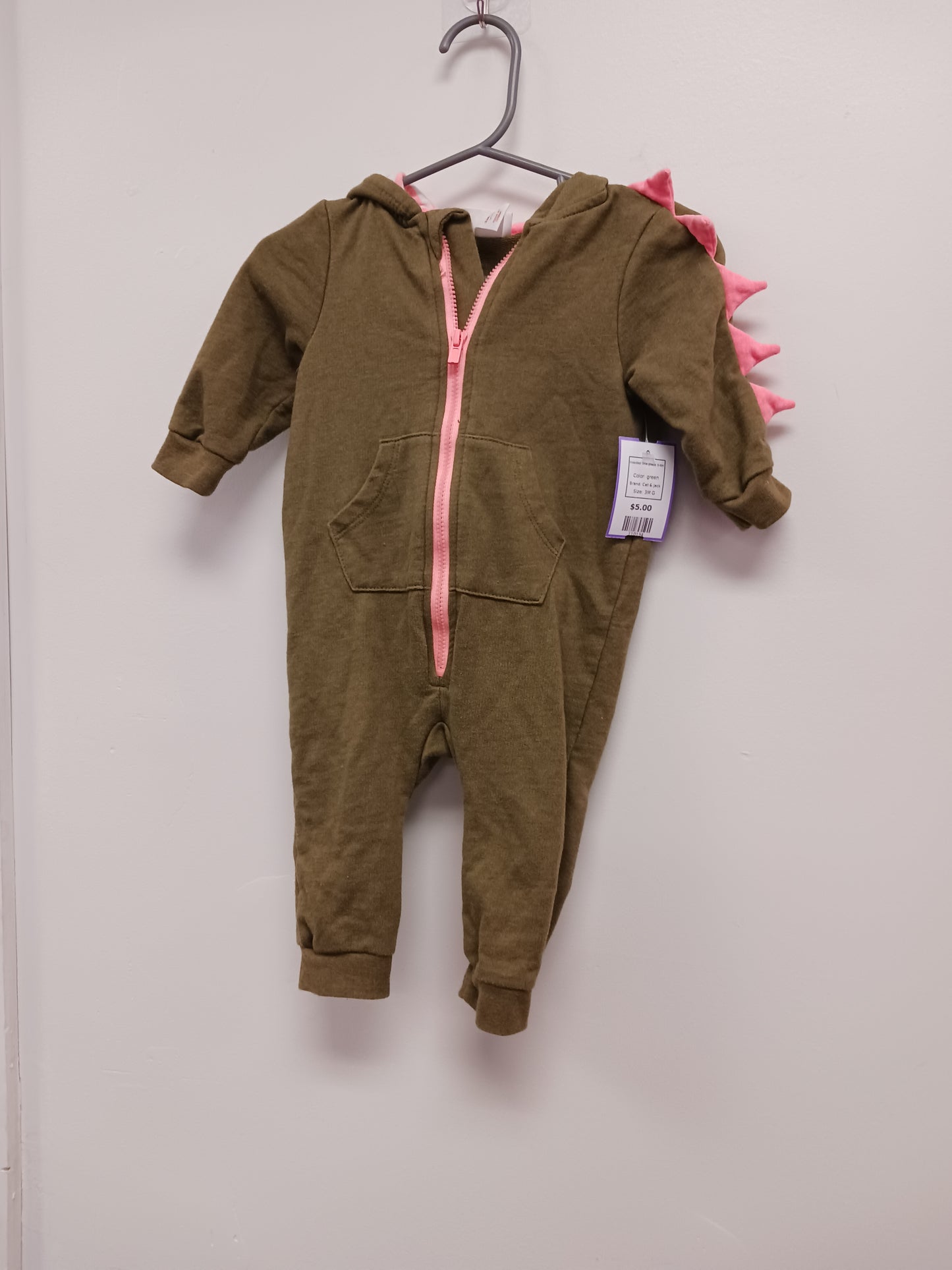 green Cat & Jack Hooded One piece 3-6m, 3M G