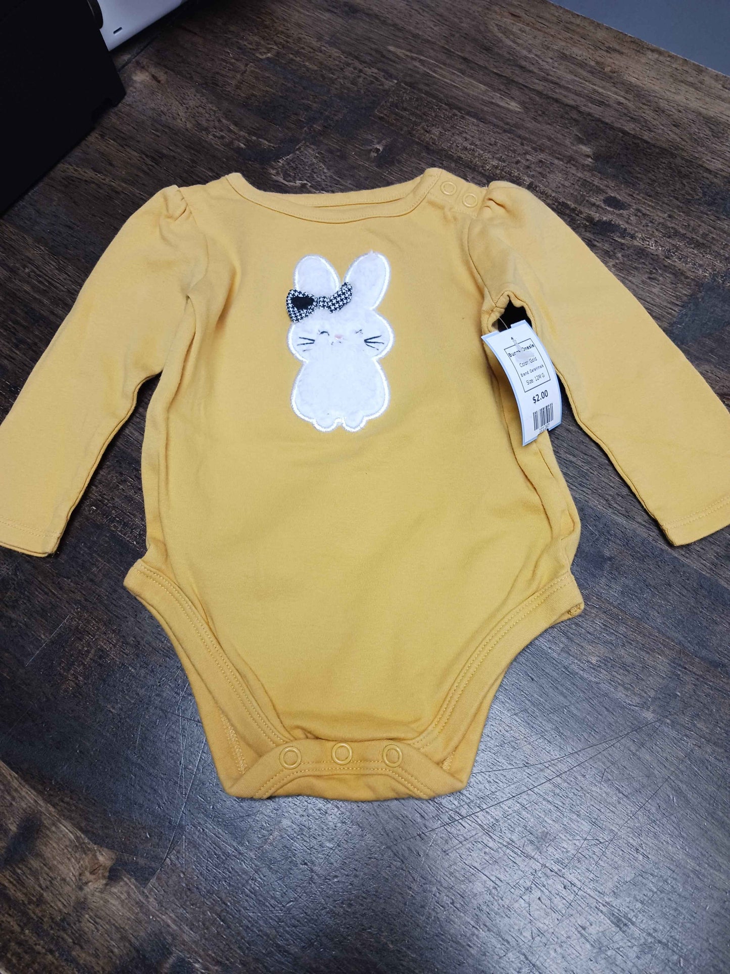 Gold Garanimals Bunny Onesie, 12M G