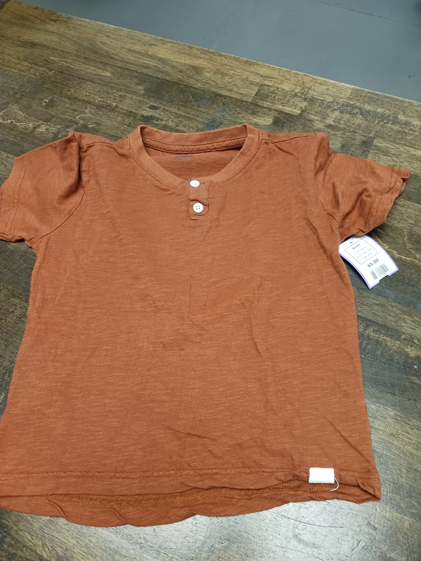 Brown Free Planet Shirt, 6 B