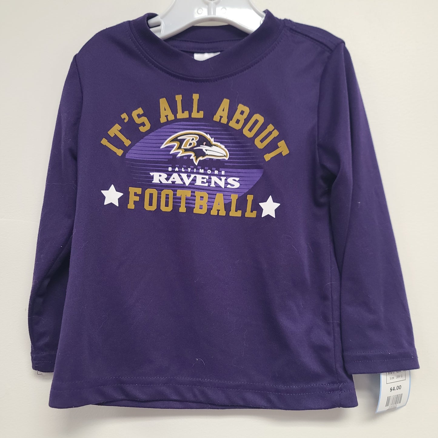 Purple Ravens Longsleeve Shirt, 18M G