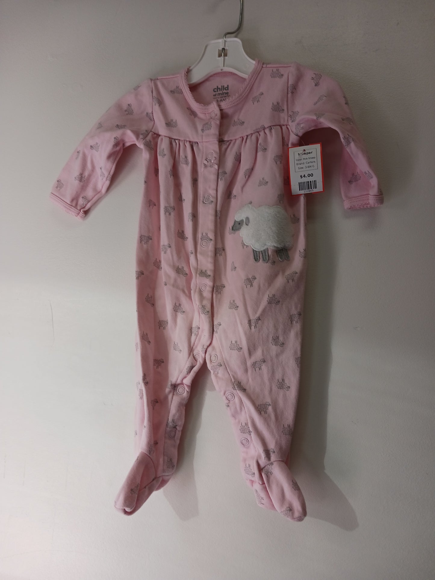 Pink Sheep Carters Sleeper, 3-6M G