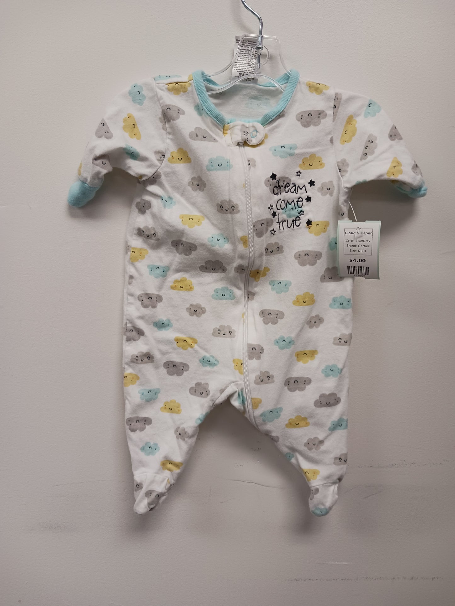 Blue/Grey Gerber Cloud Sleeper, NB B