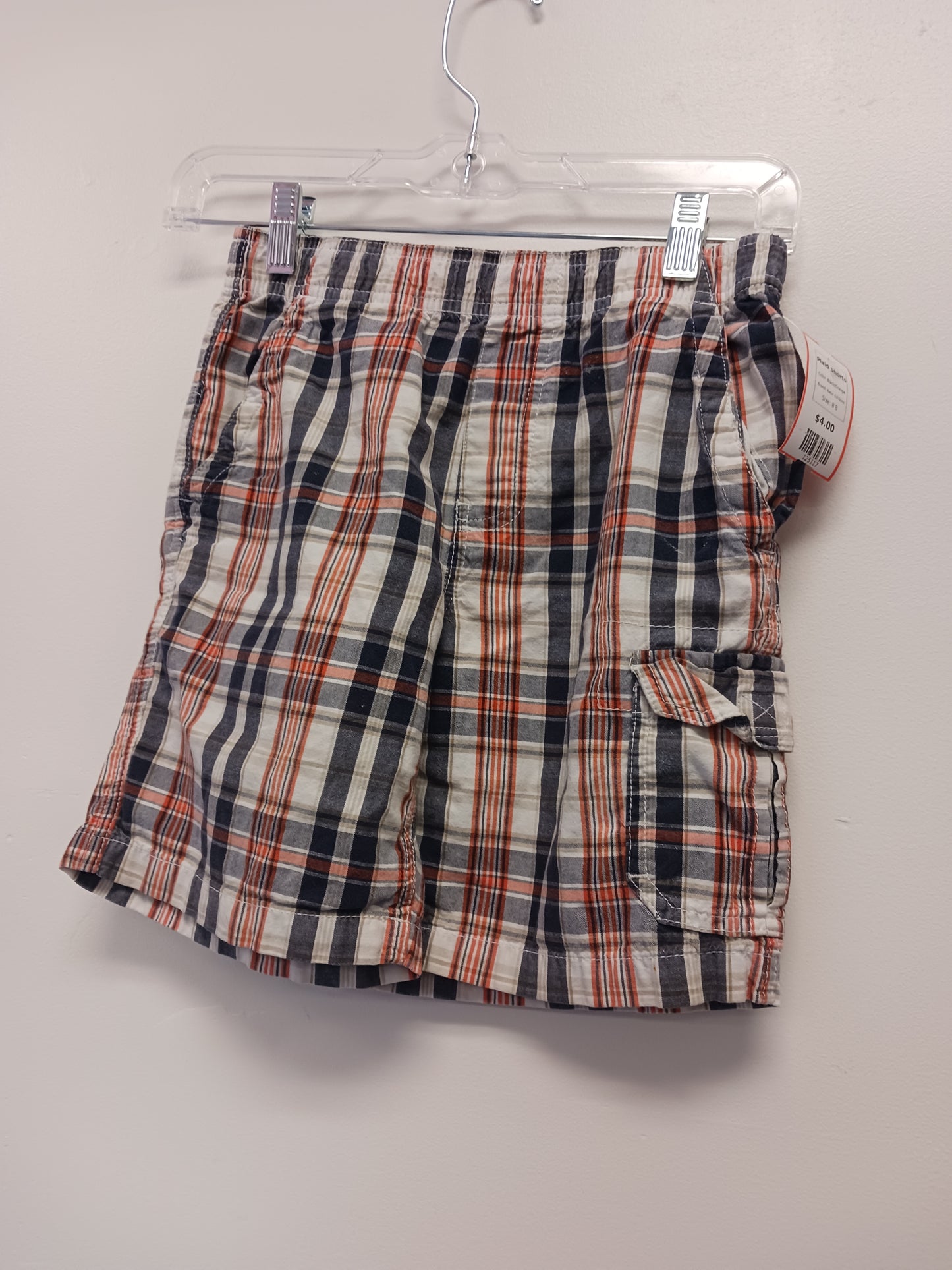 Black/Orange Basic Editions Plaid Shorts, 8 B