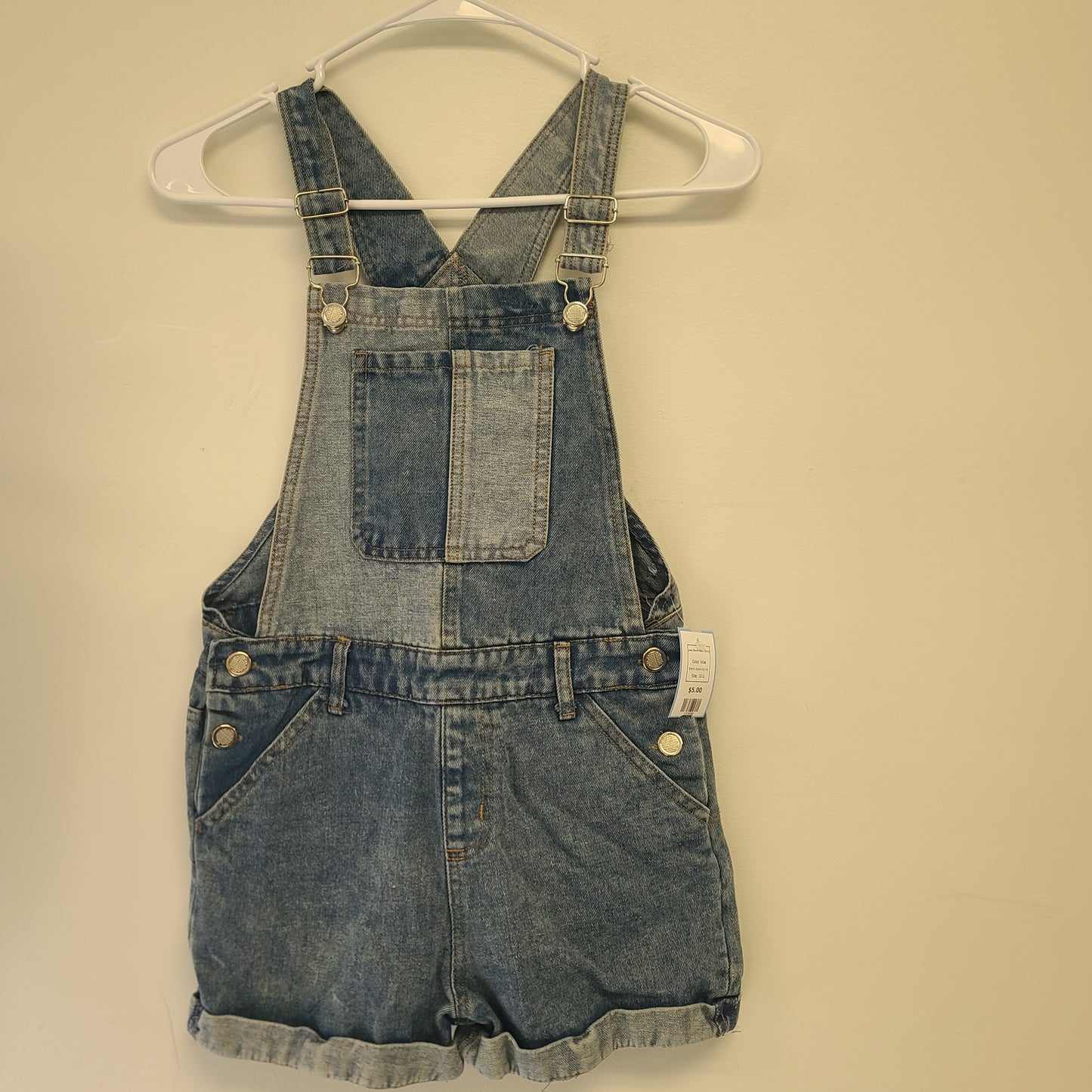 blue Extremely Me Jean Short Bibs 10-12, 10 G