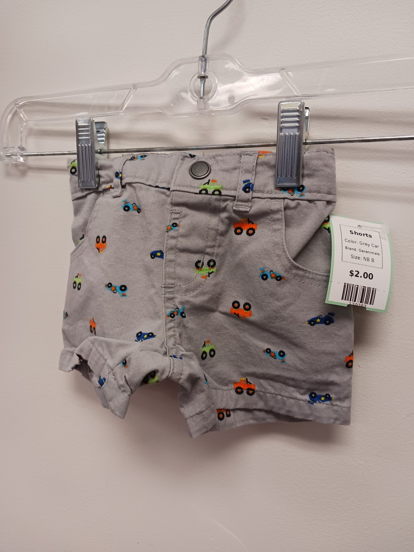 Grey Car Garanimals Shorts, NB B