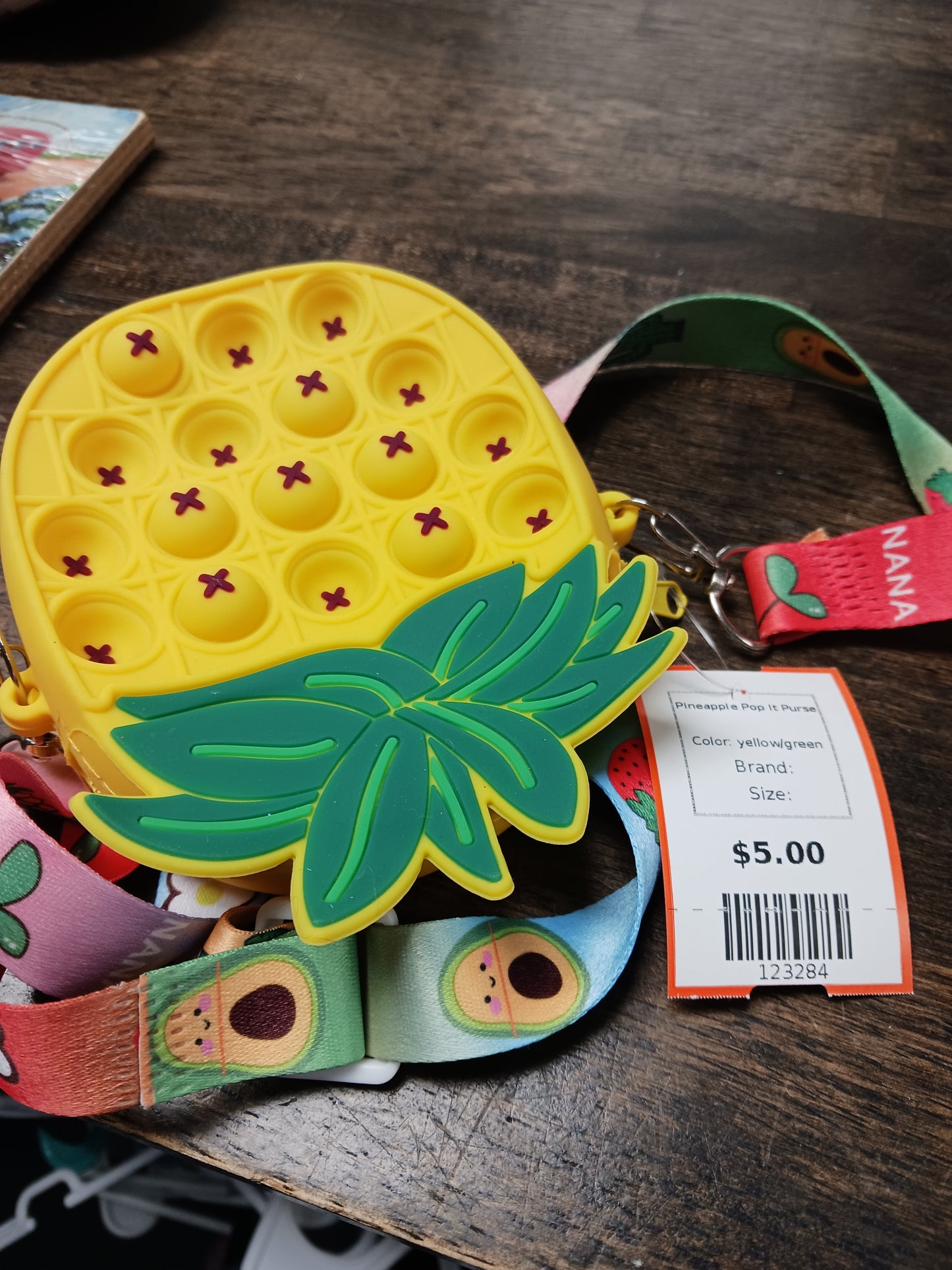 yellow/green Pineapple Pop It Purse