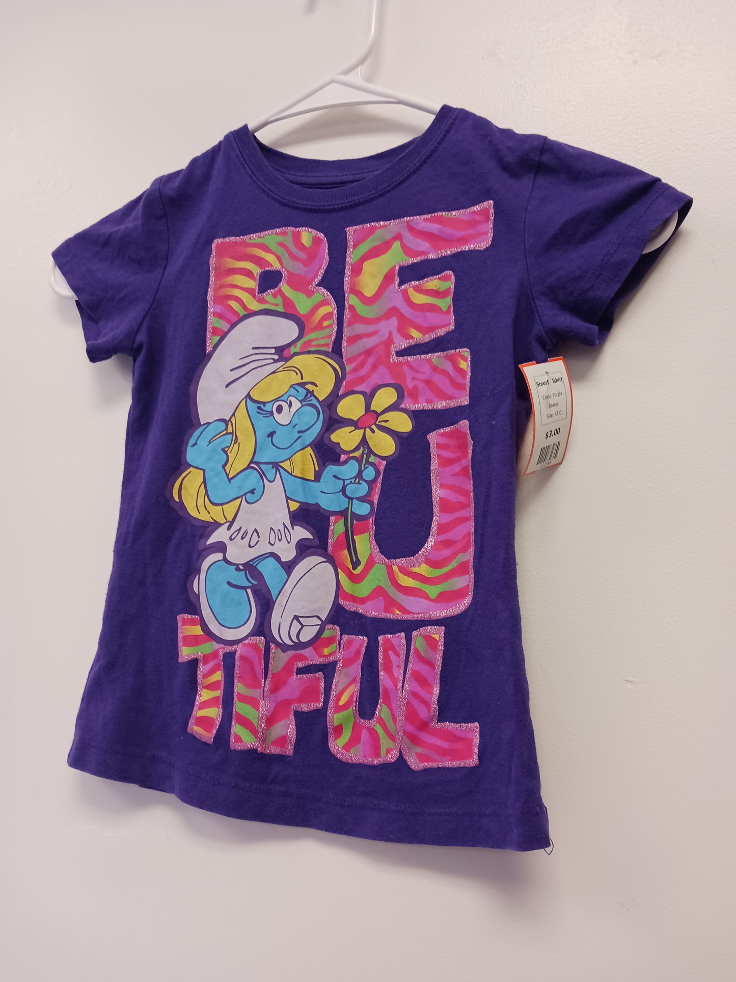 Purple Smurfs Tshirt, 4T G