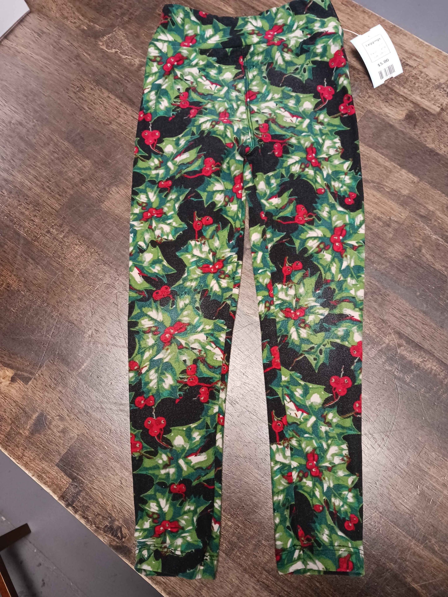 Black/Green/Red Lularoe Leggings, S/M G