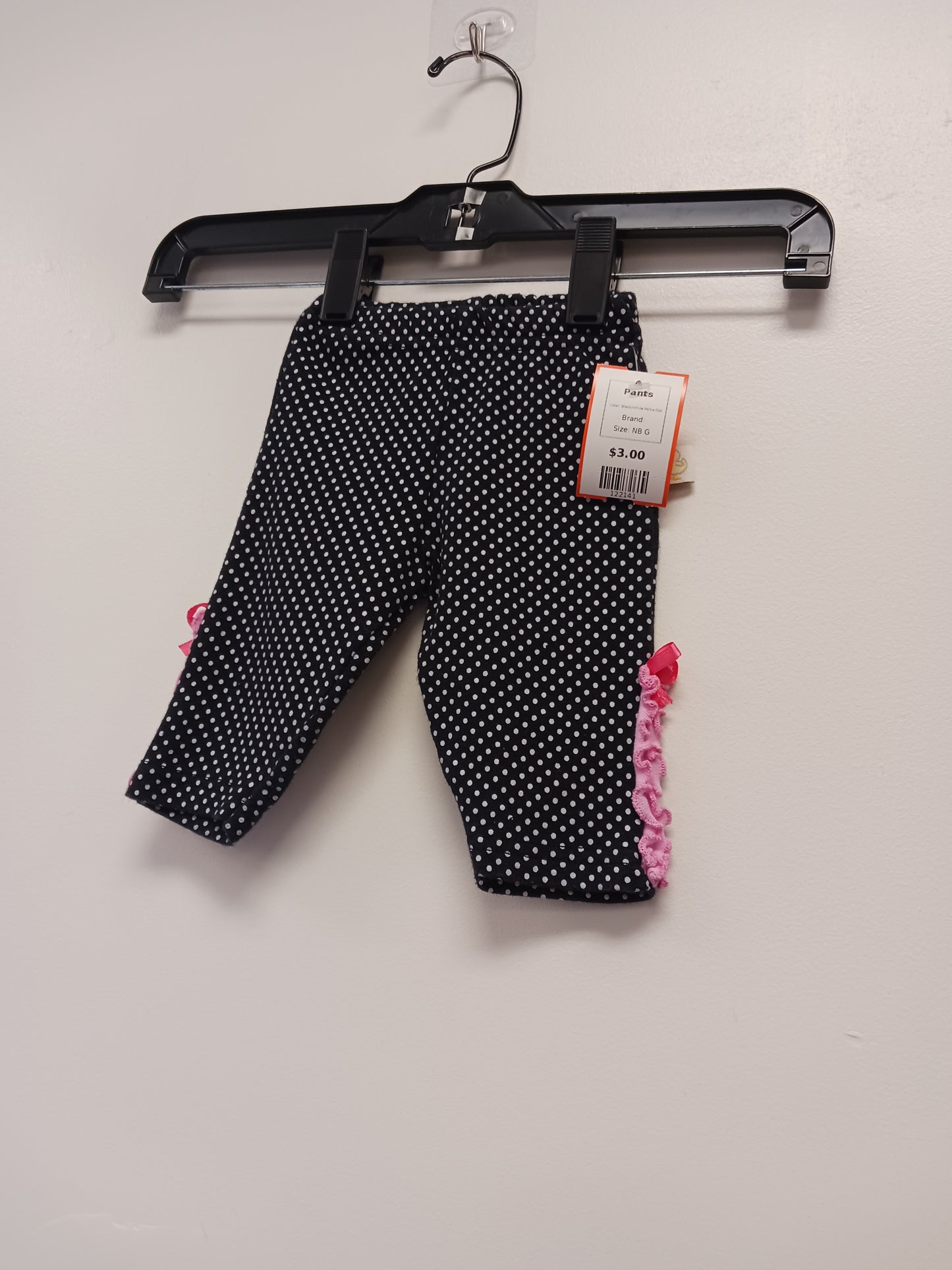 Black/White Polka Dot Pants, NB G