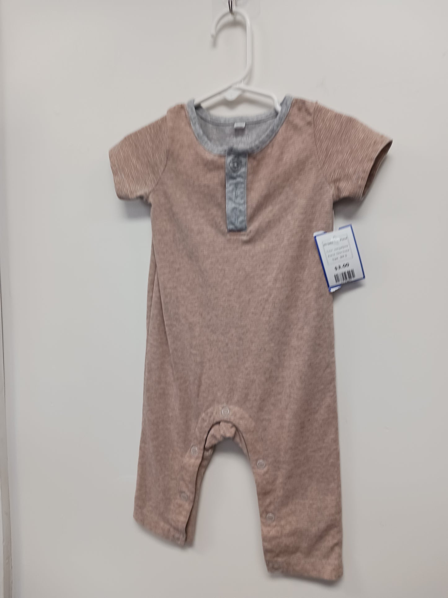 orange/grey Okie Dokie Striped One Piece, 9M B