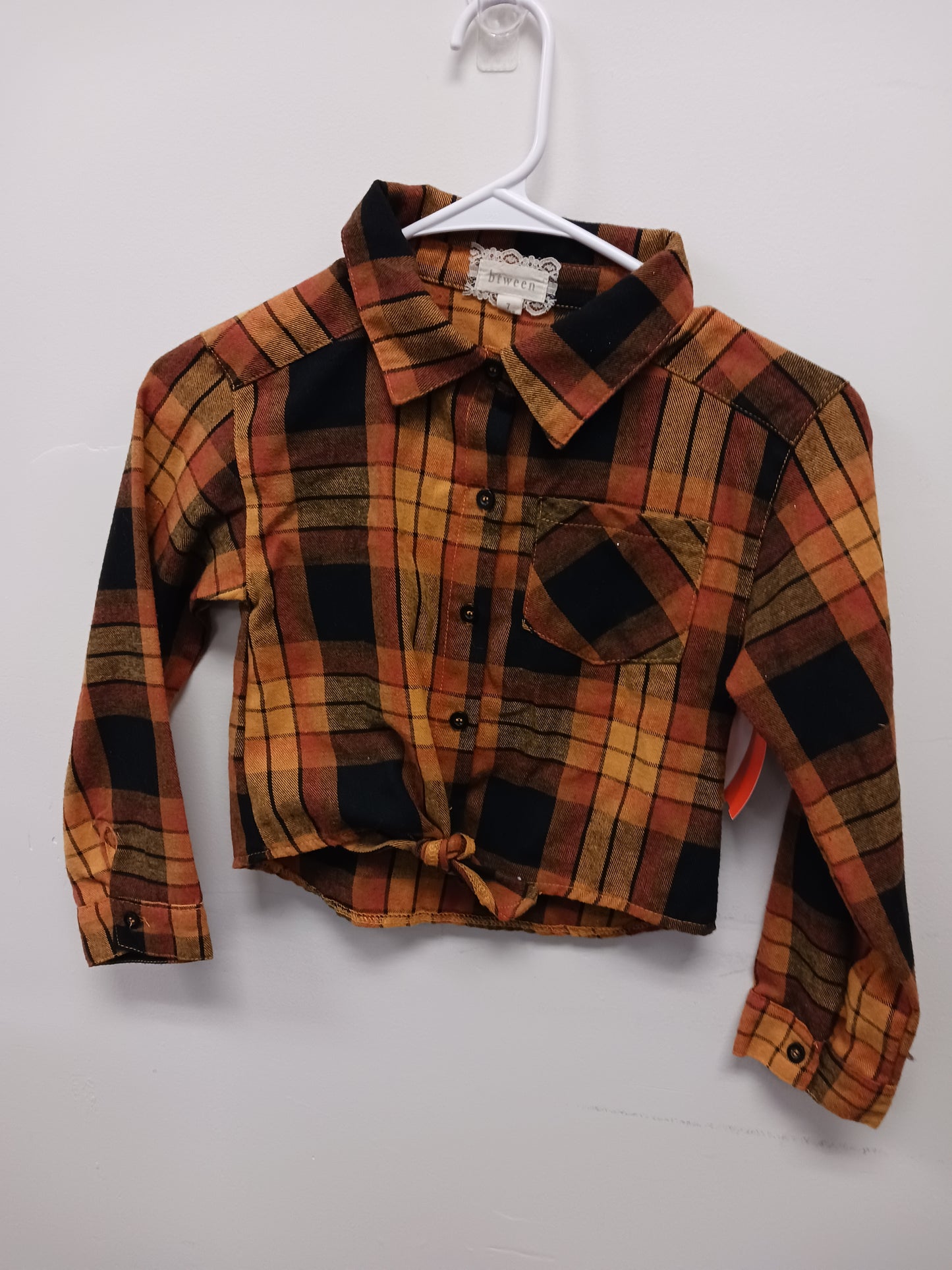 Yellow/Orange/Black Plaid Btween Flannel, 7 G