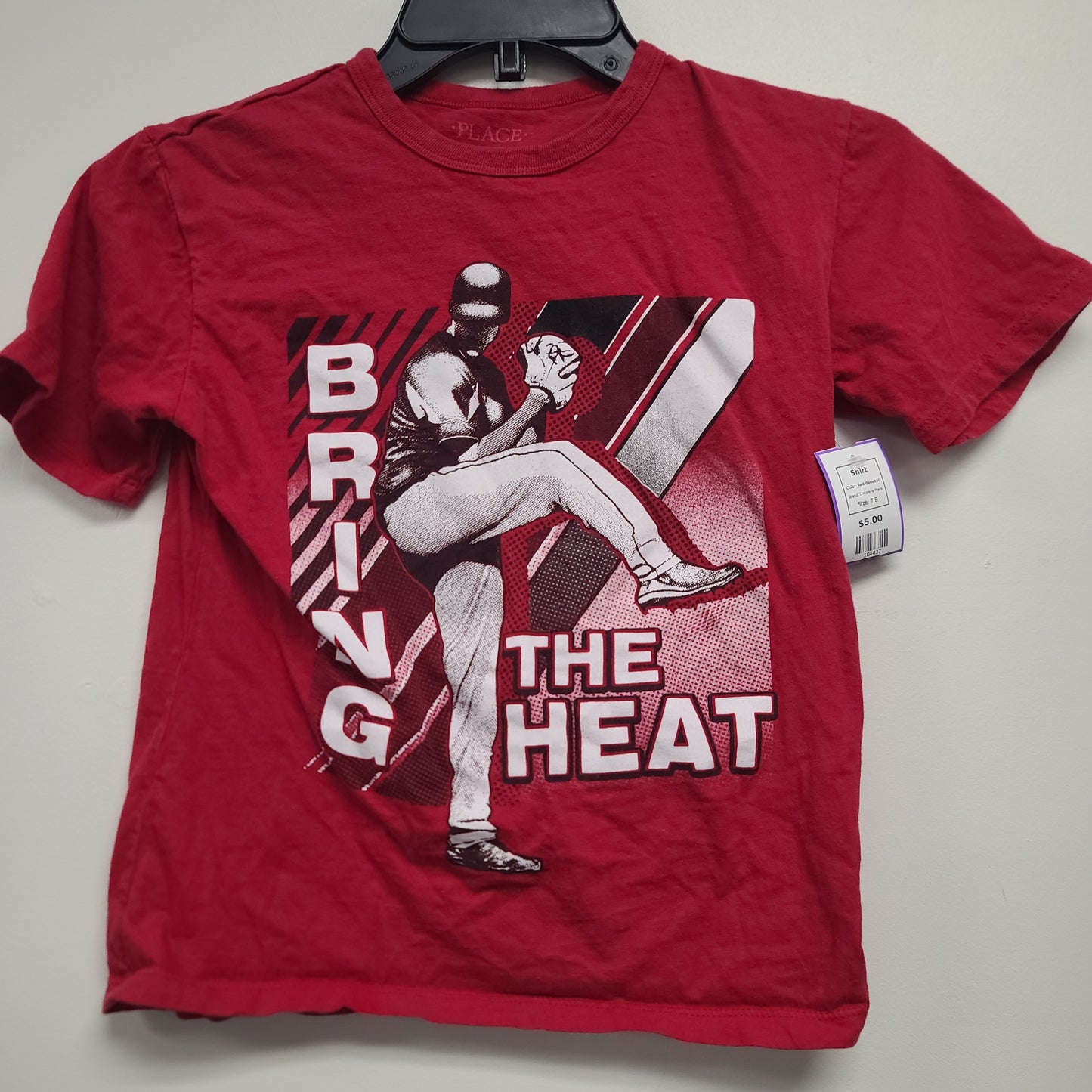 Red Baseball Childrens Place Shirt, 7 B