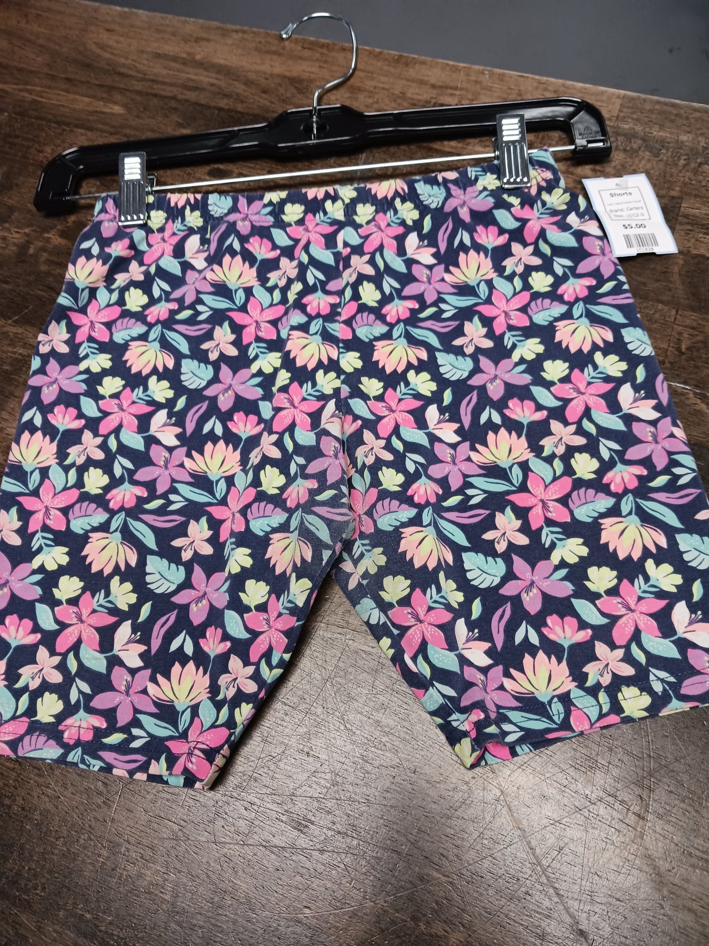 Navy/Colorful Flower Carters Shorts, 10/12 G