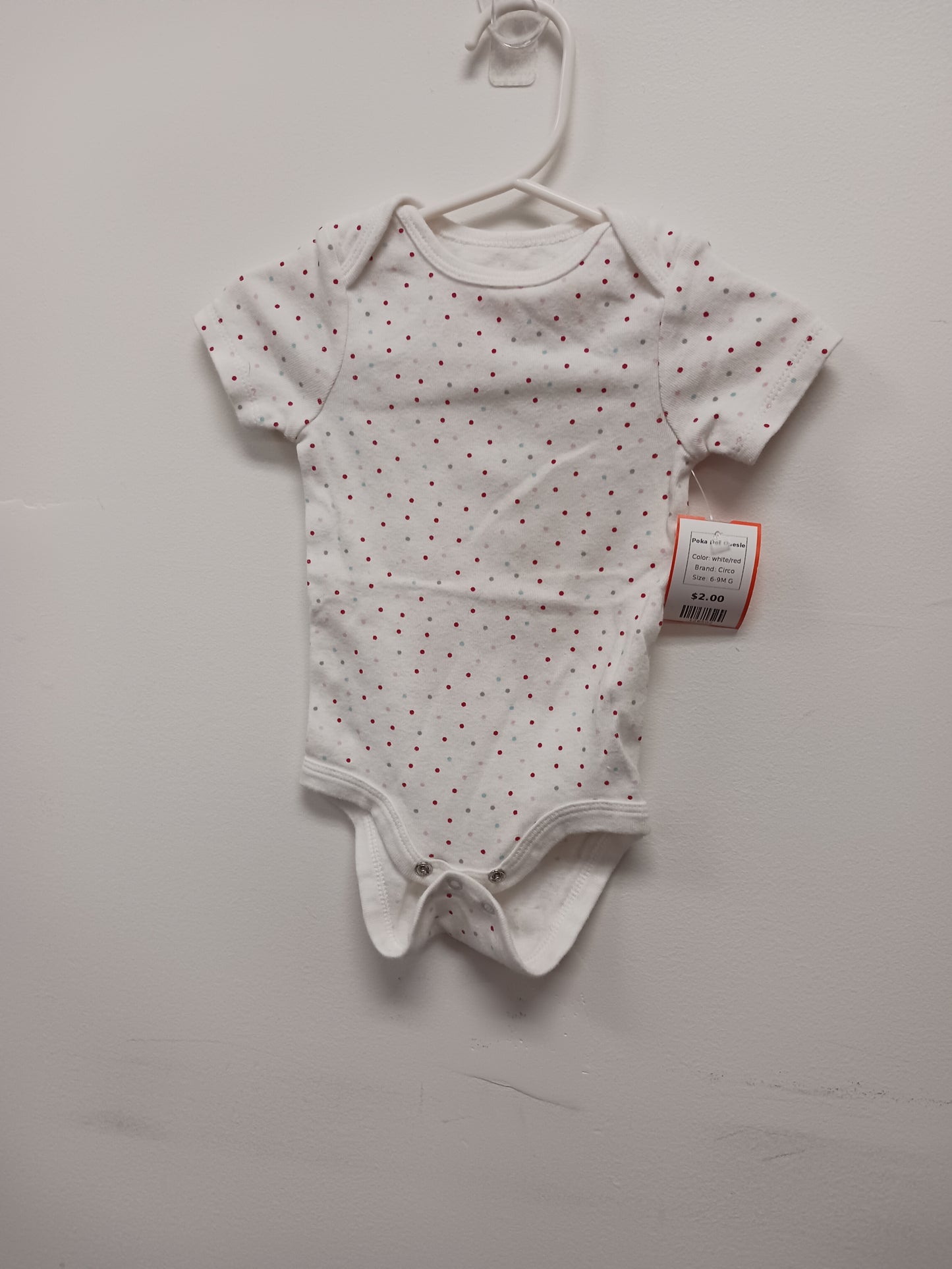 white/red Circo Poka Dot Onesie, 6-9M G