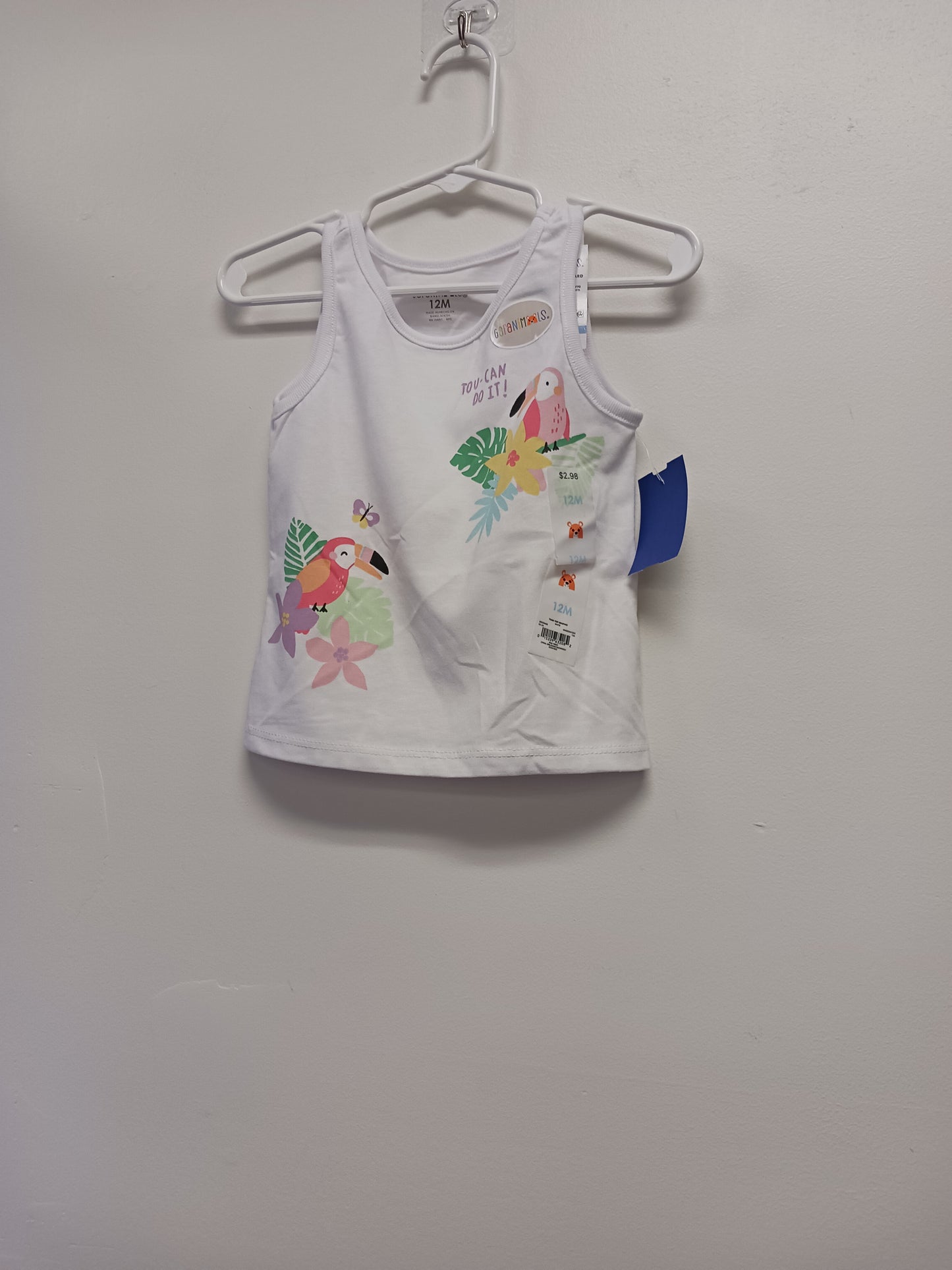 white Garanimals Tucan Tank Top, 12M G