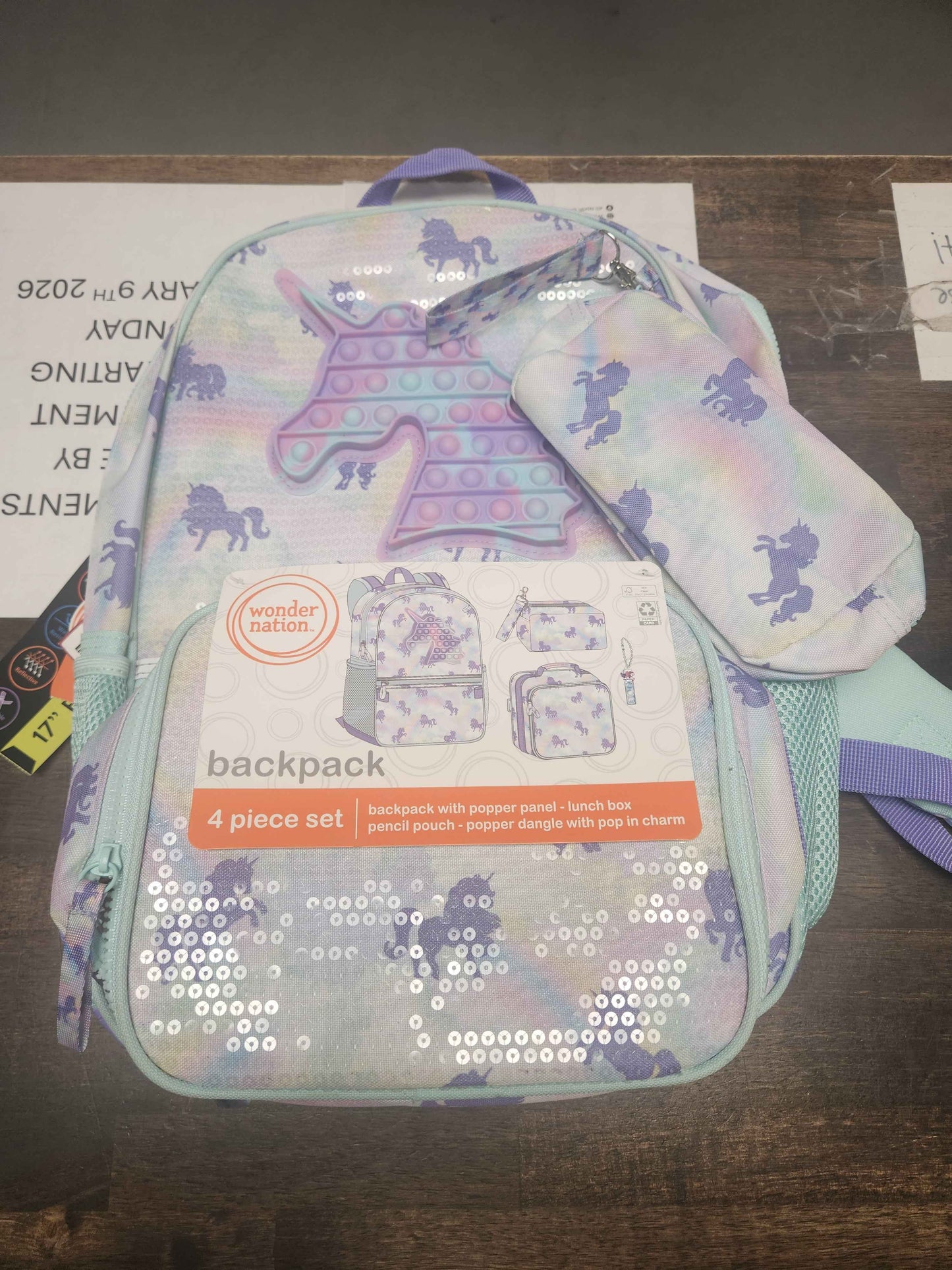 Blue/Purple Unicorn Wonder Nation Bookbag