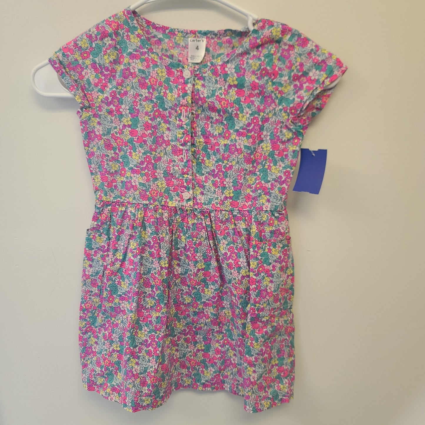 Colorful Flower Carters Dress, 4T G