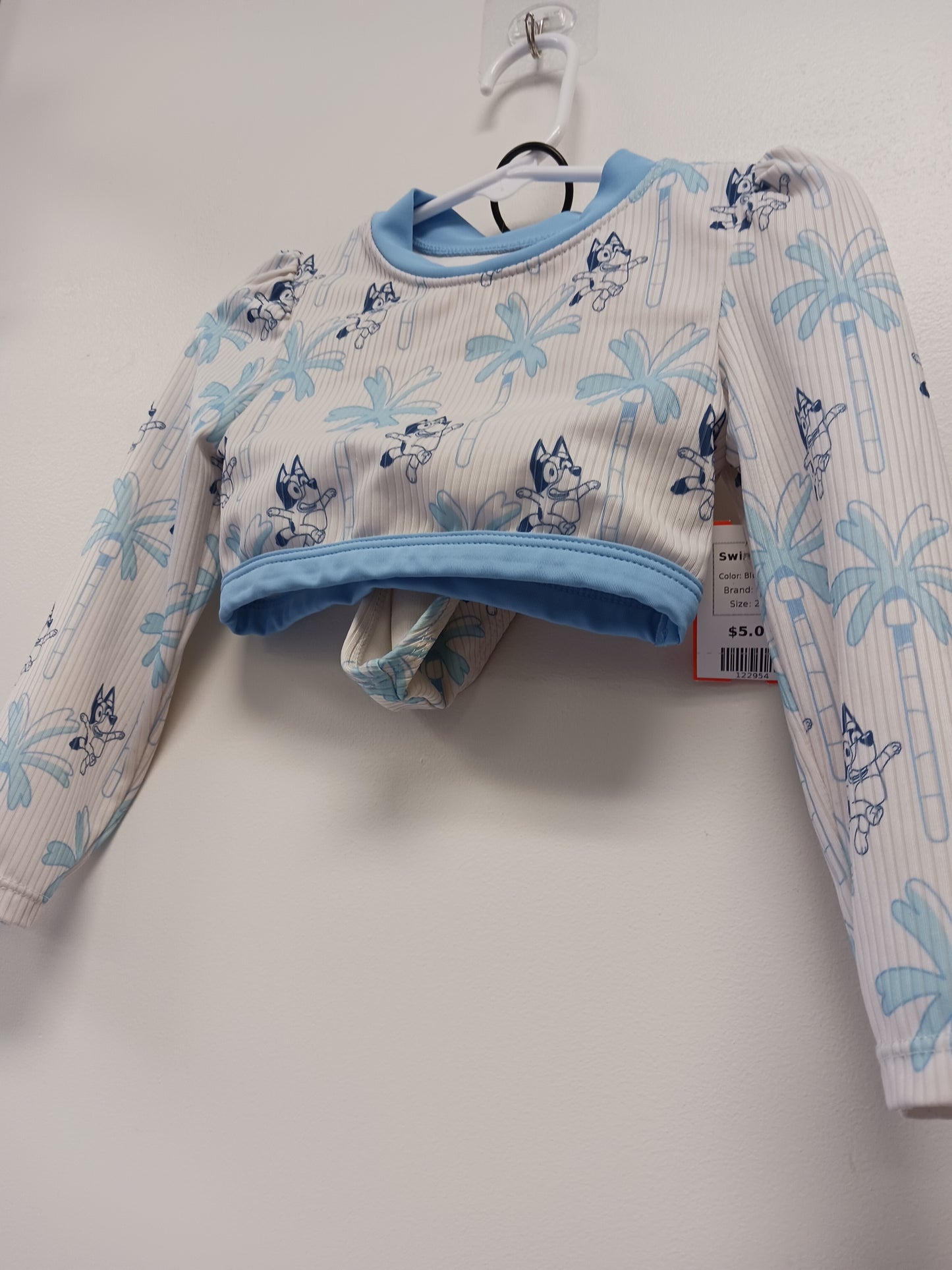Blue/White Bluey Swim Suit, 2T G