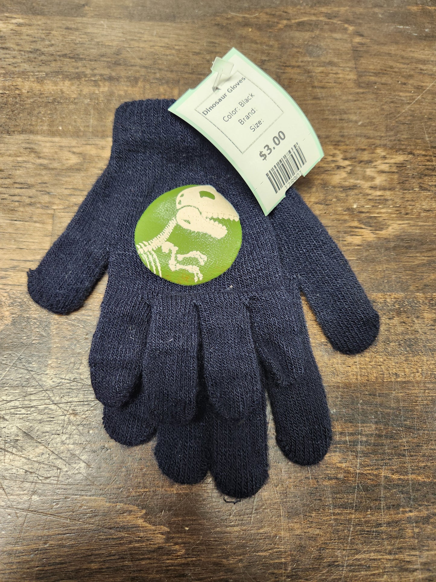 Black Dinosaur Gloves