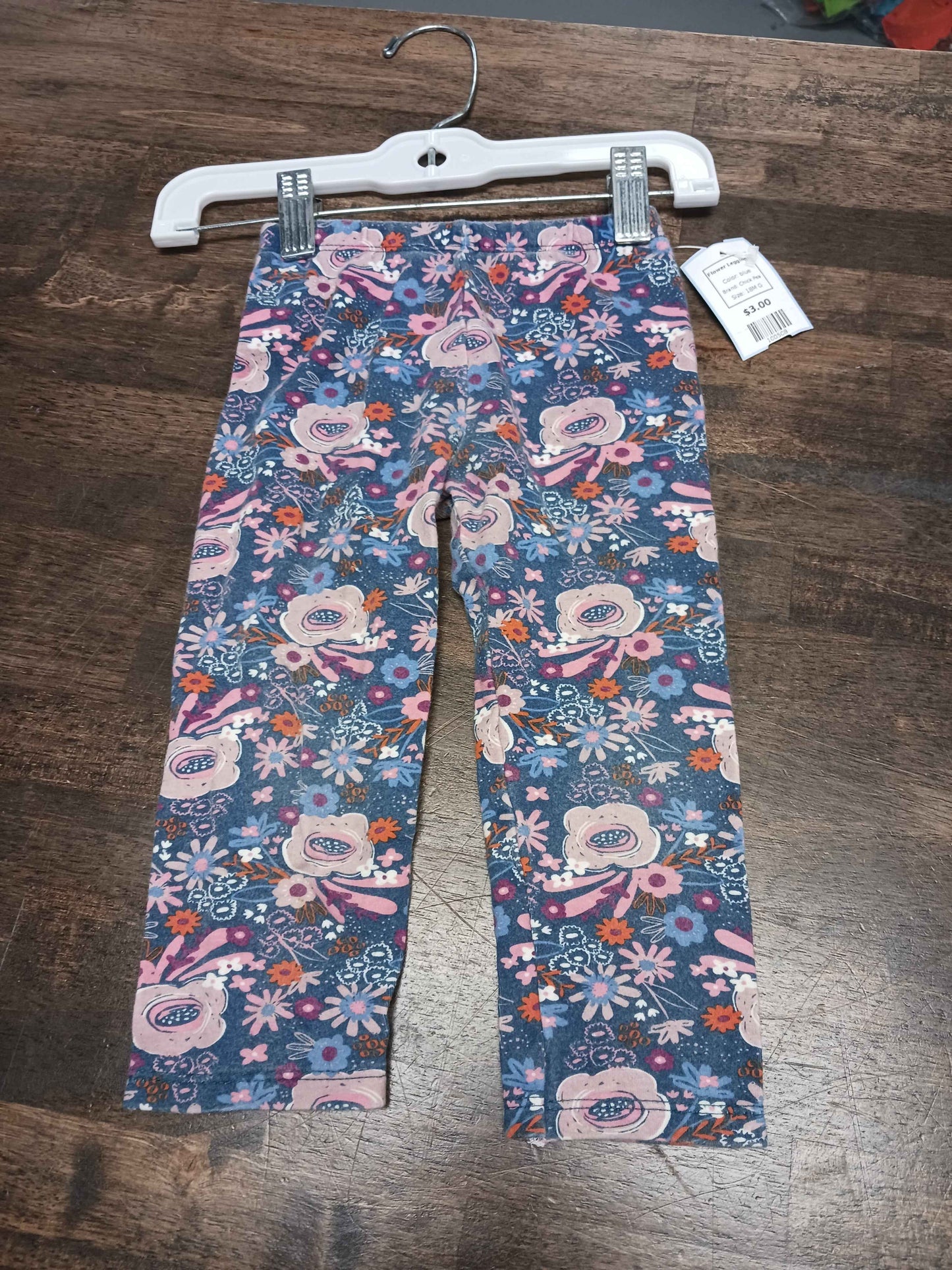 blue Chick Pea Flower Leggings, 18M G