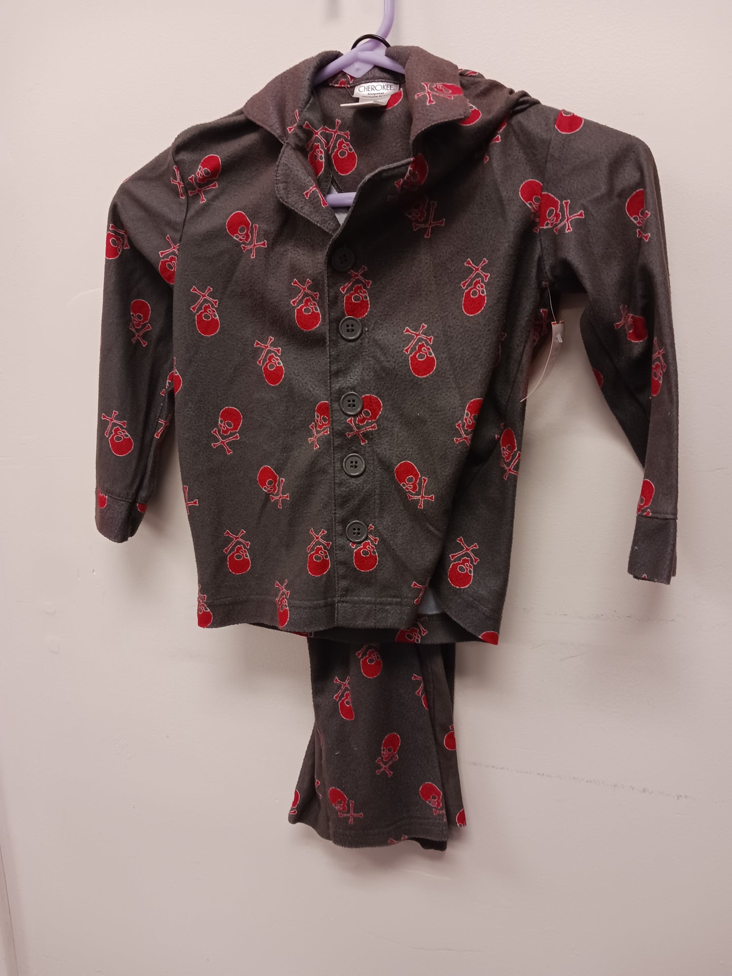 grey Cherokee 2 Piece Skelton PJS, 4/5 B