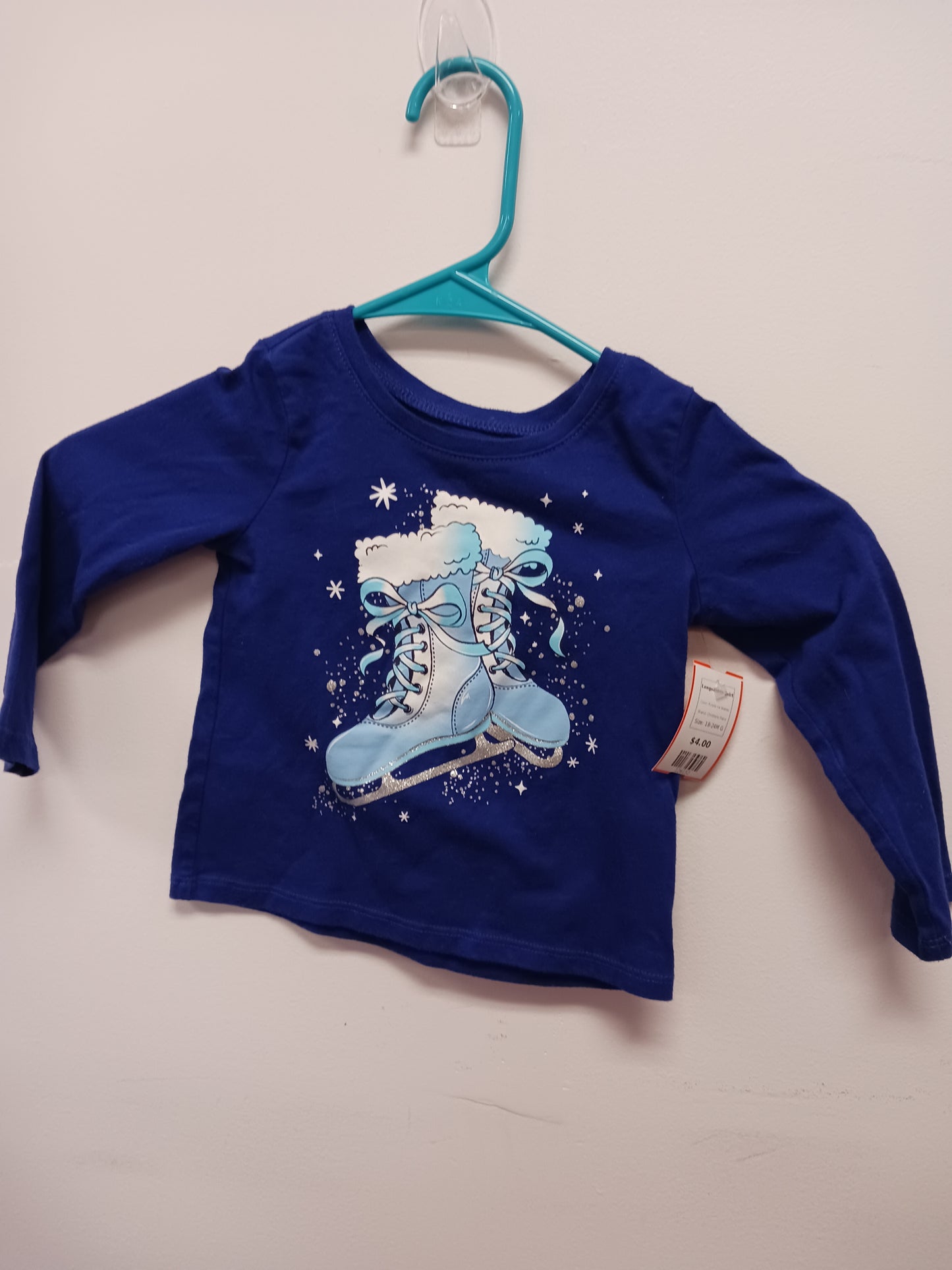 Purple Ice Skates Childrens Place Longsleeve Shirt, 18-24M G