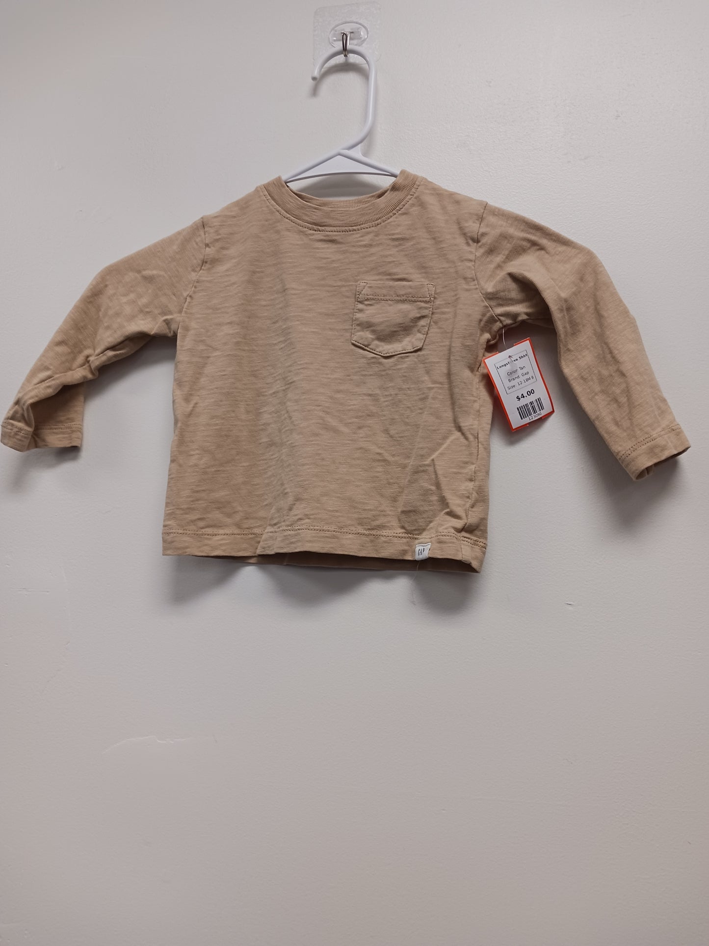 Tan Gap Longsleeve Shirt, 12-18M B