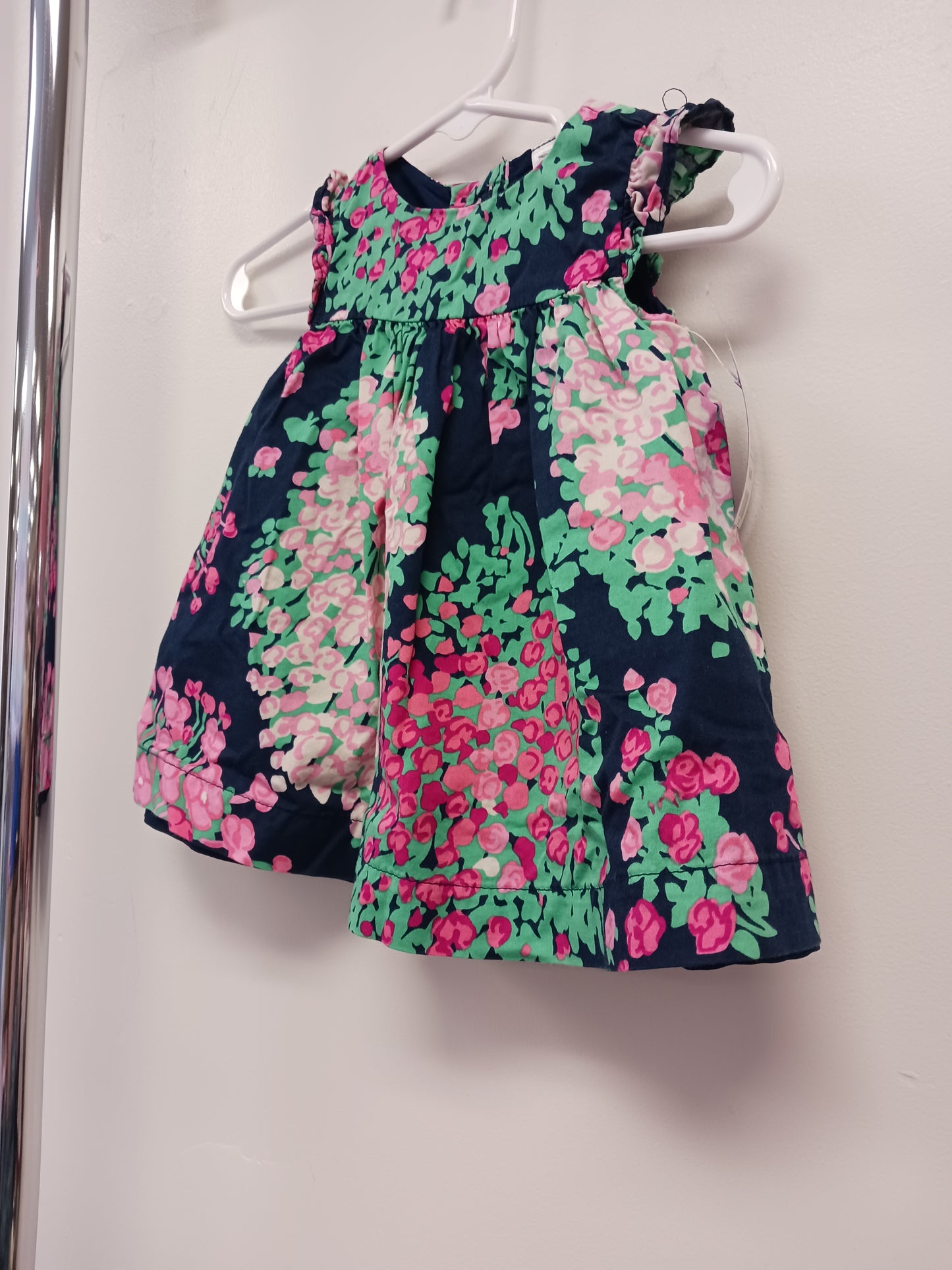 Navy/Green/Pink Flower Carters Dress, 3M G
