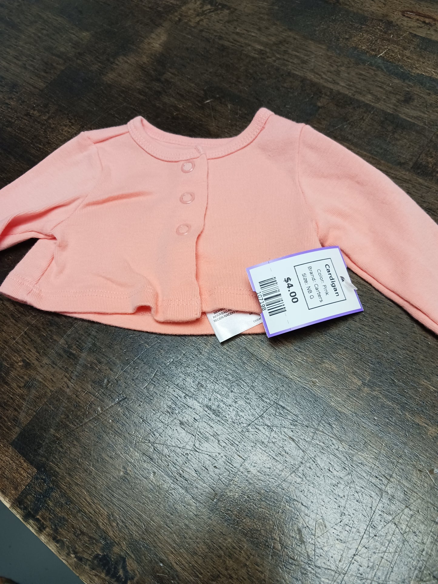 Pink Carters Cardigan, NB G