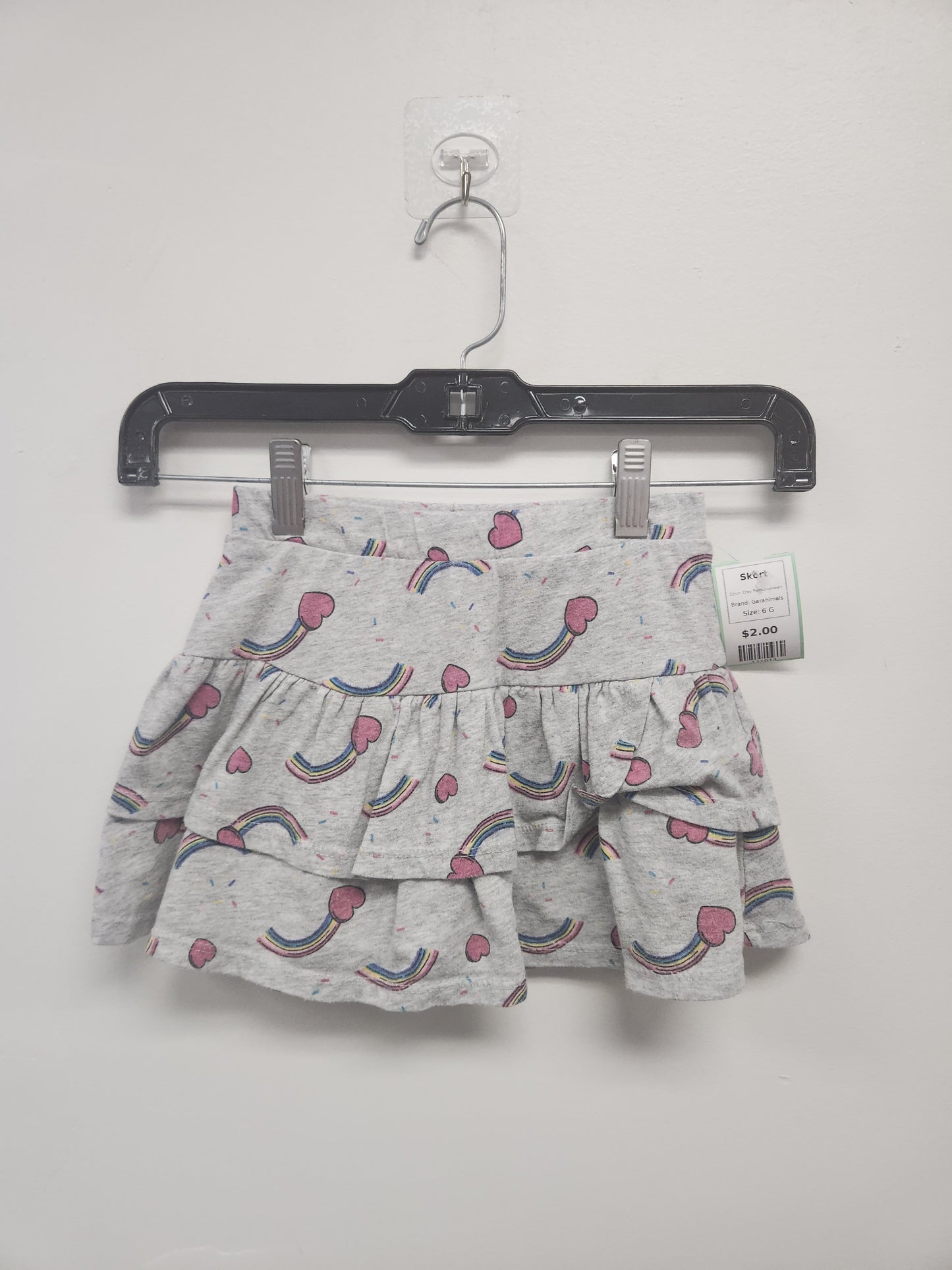 Grey Rainbow/Heart Garanimals Skort, 6 G