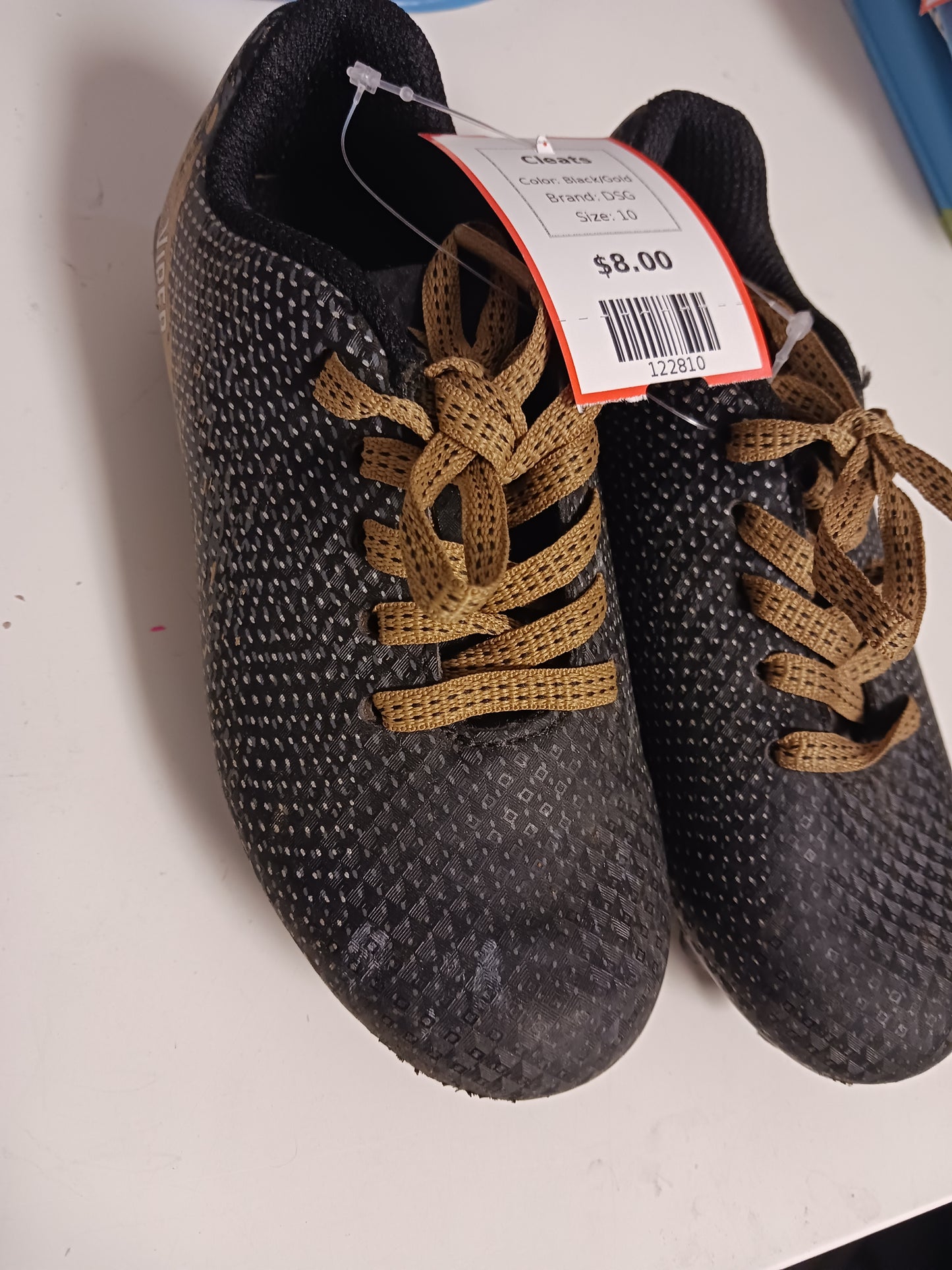 Black/Gold DSG Cleats, 10