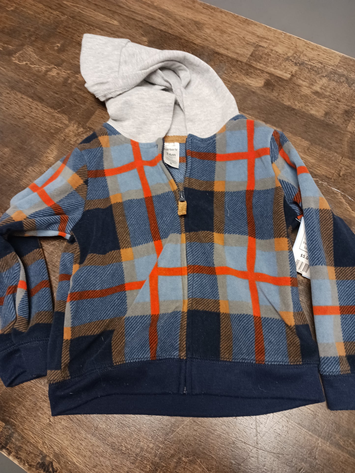 Blue/Orange Plaid Carters Jacket, 2T B
