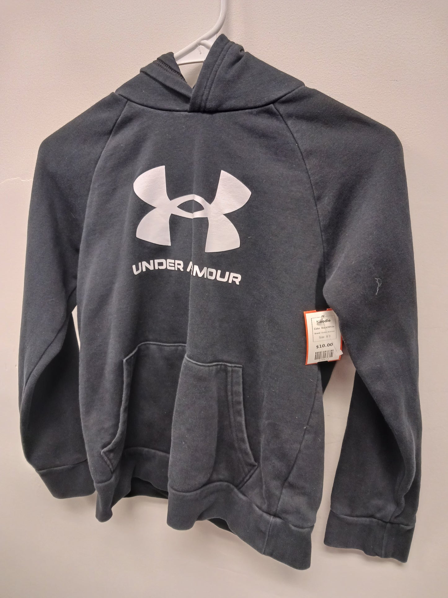 Black/White Under Armour Hoodie, 8 B