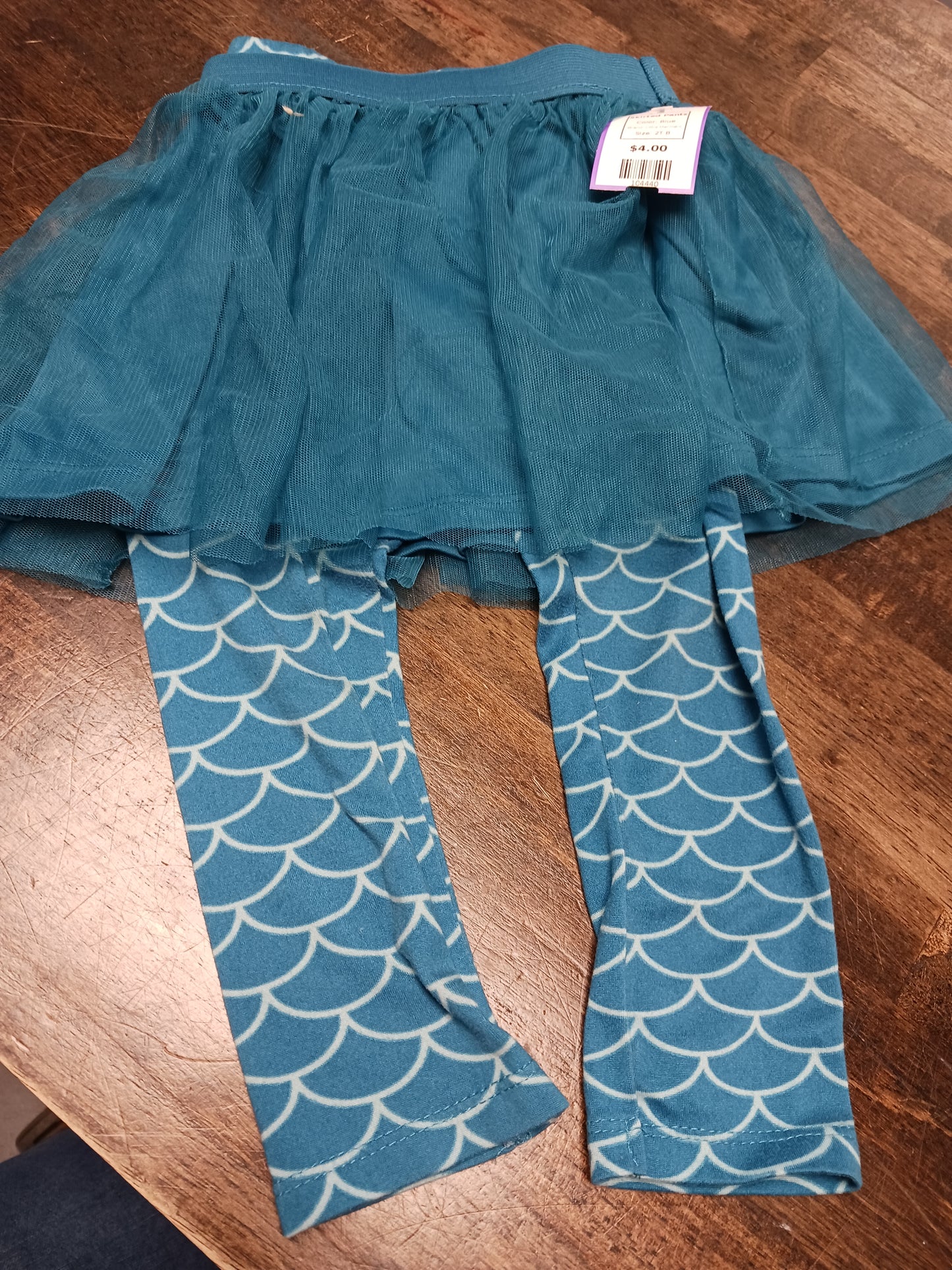 Blue Little Mermaid Skirted Pants, 2T B