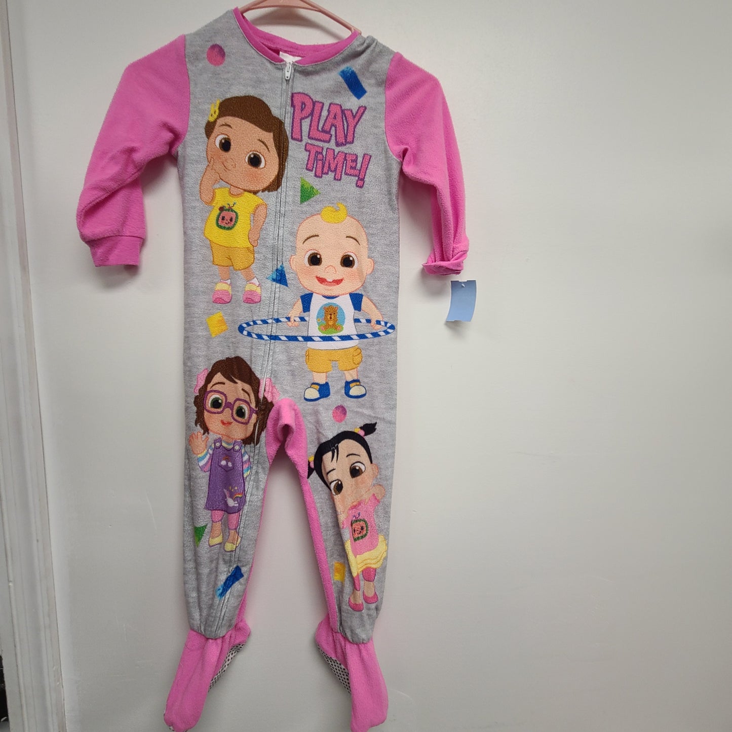 pink cocomelon cocomelon footie pjs, 4T G