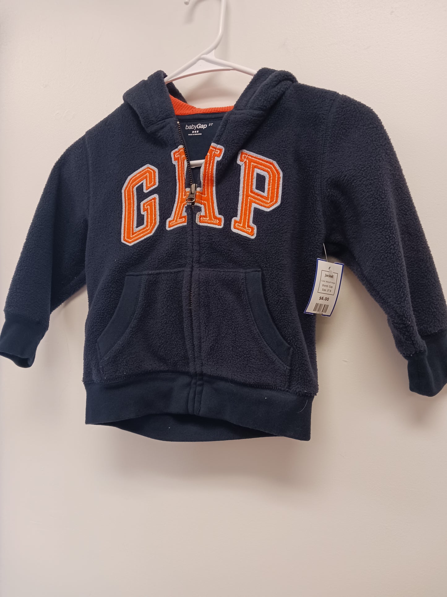 Navy/Orange Gap Jacket, 3T B