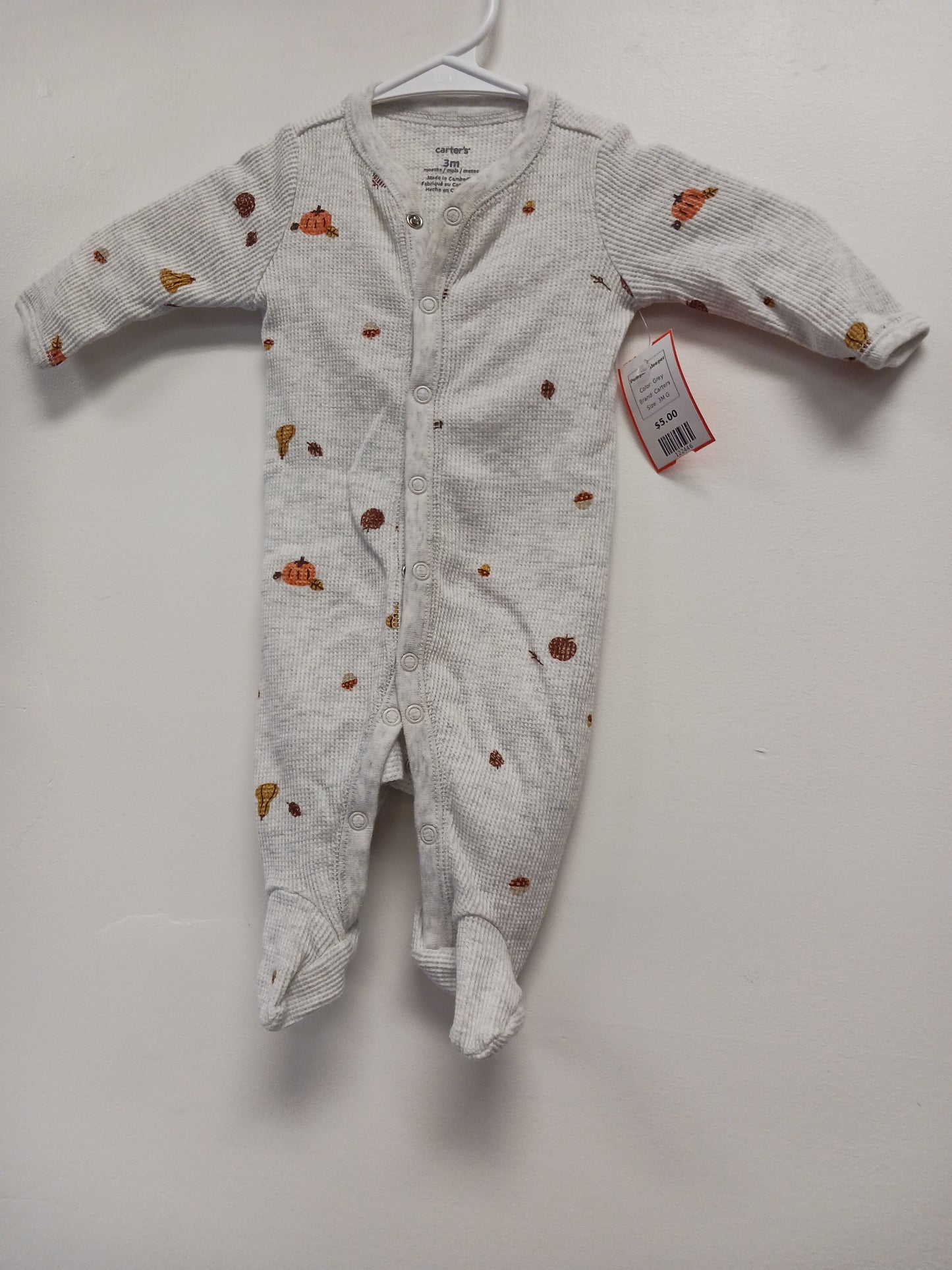 Grey Carters Pumpkin Sleeper, 3M G