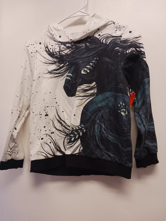 white/black Boutique Horse Hoodie, 8 G