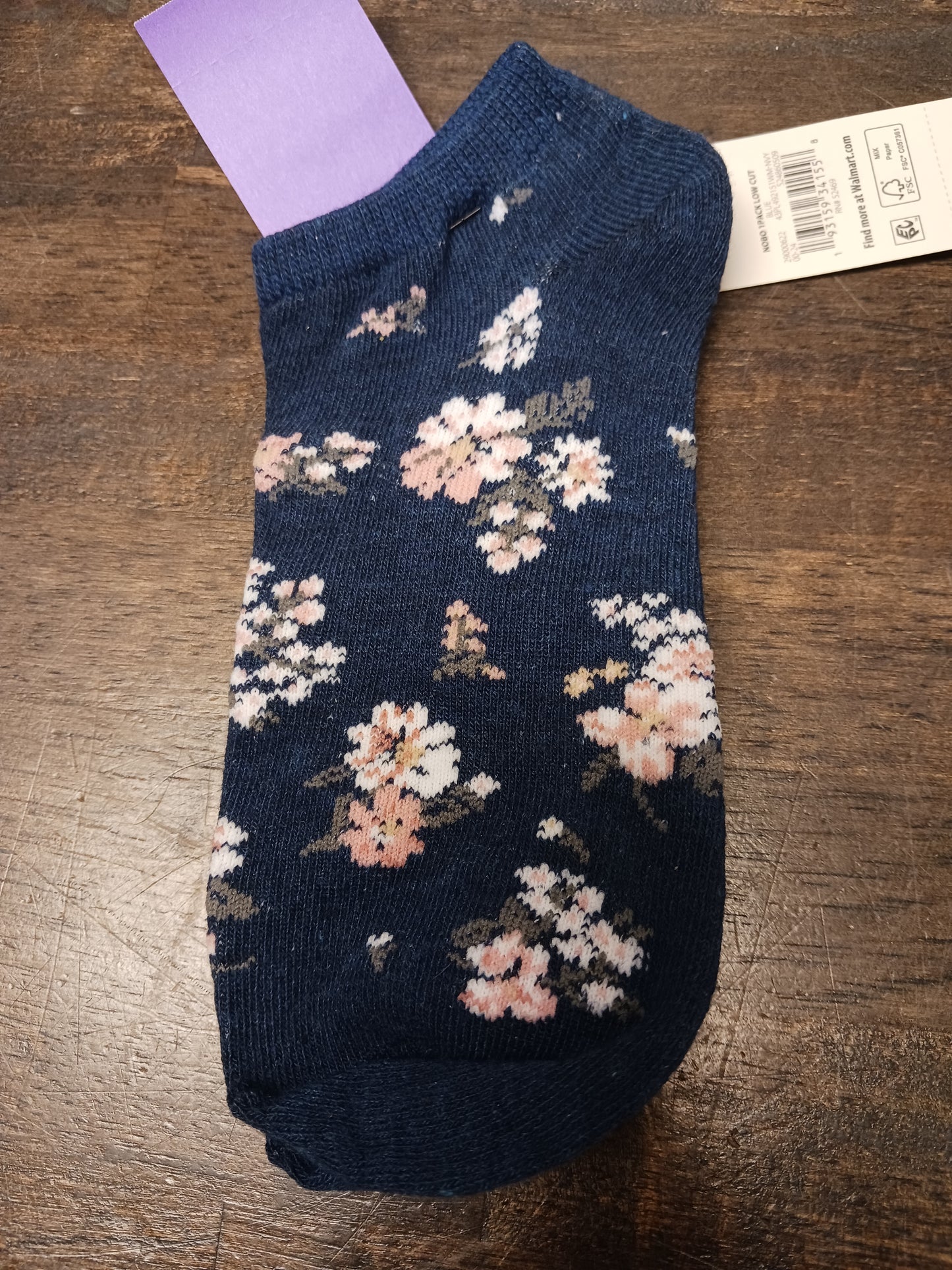 blue No Boundries Flower Socks