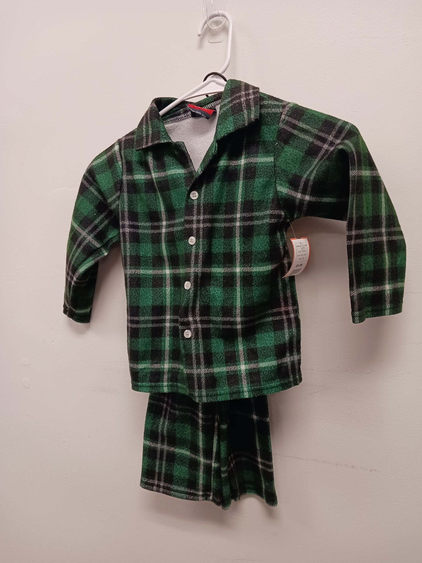 Green Mac Henry 2 Piece Plaid PJS, 4 B