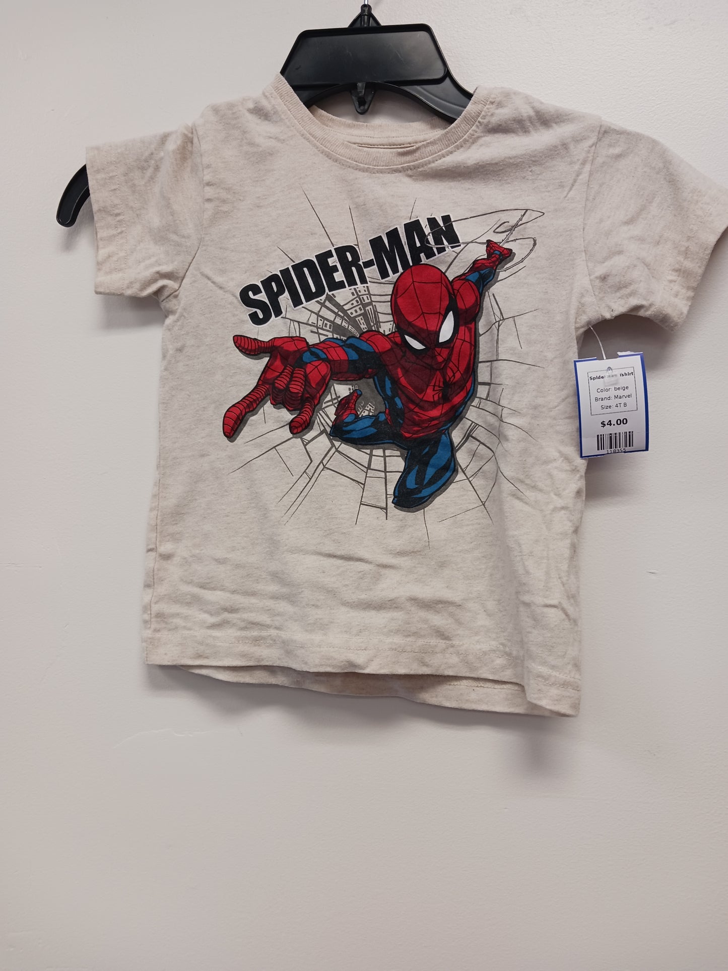 beige Marvel Spiderman Tshirt, 4T B