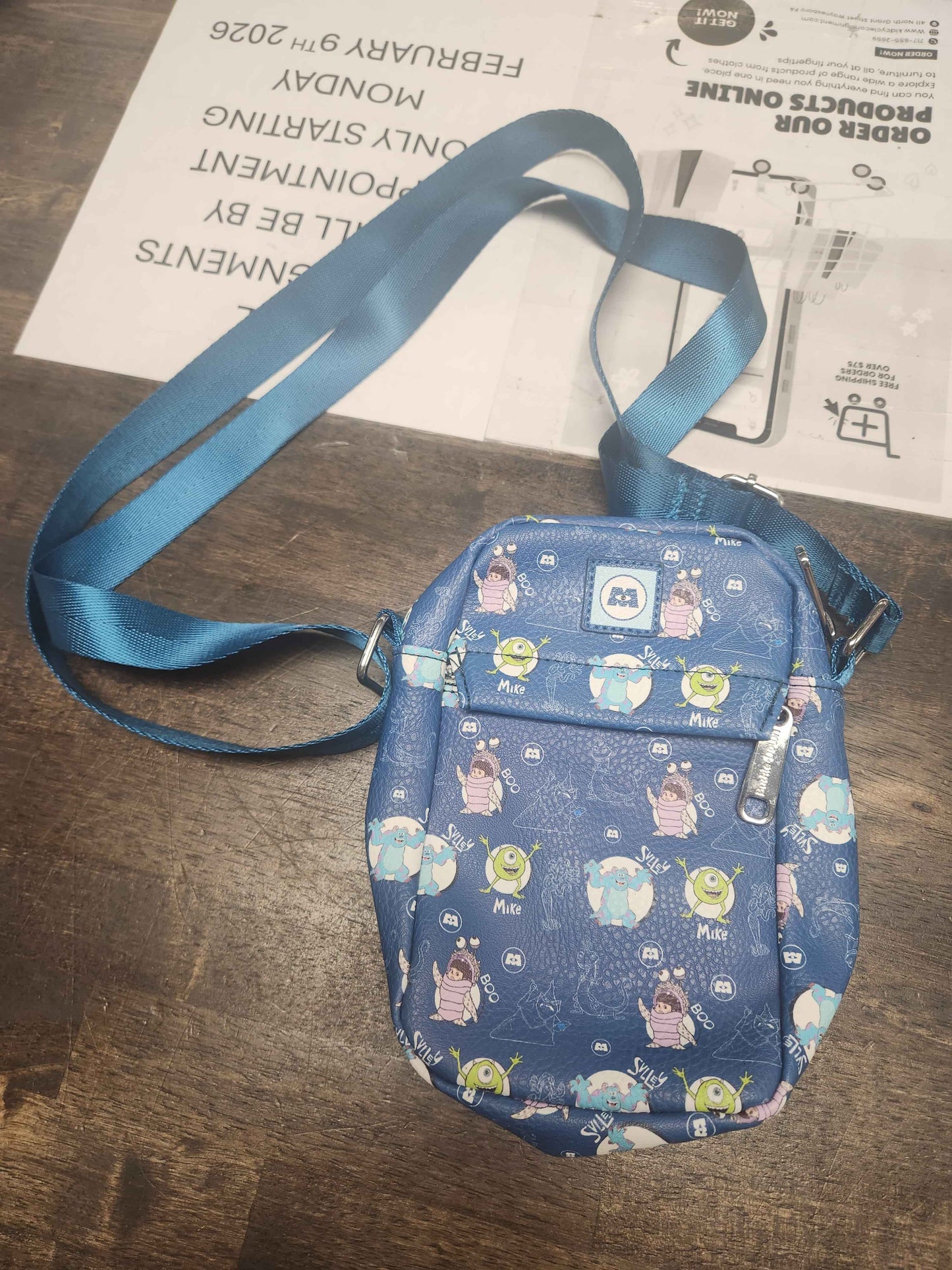 Blue Monsters Inc Disney Crossbody Bag