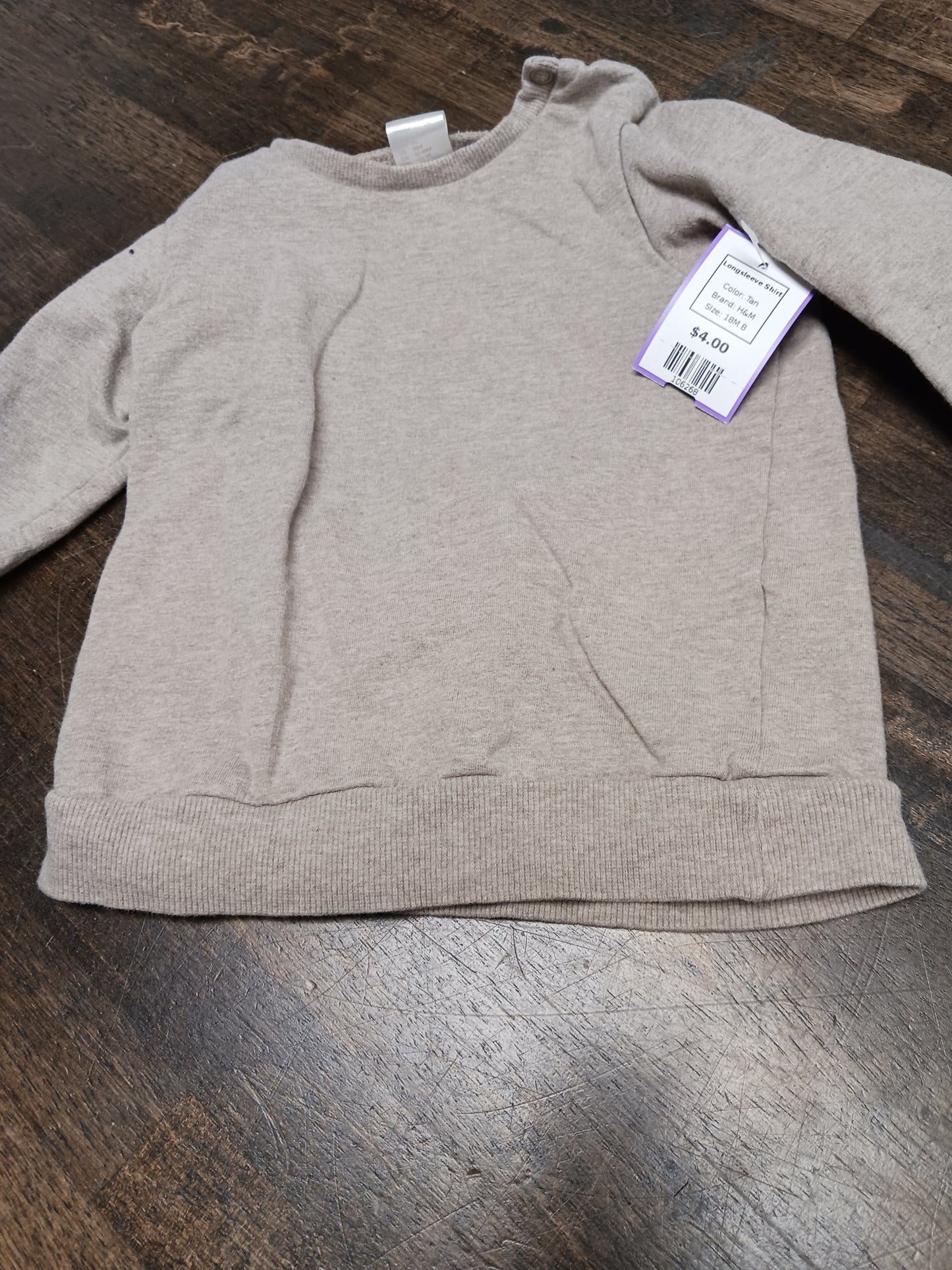 Tan H&M Longsleeve Shirt, 18M B