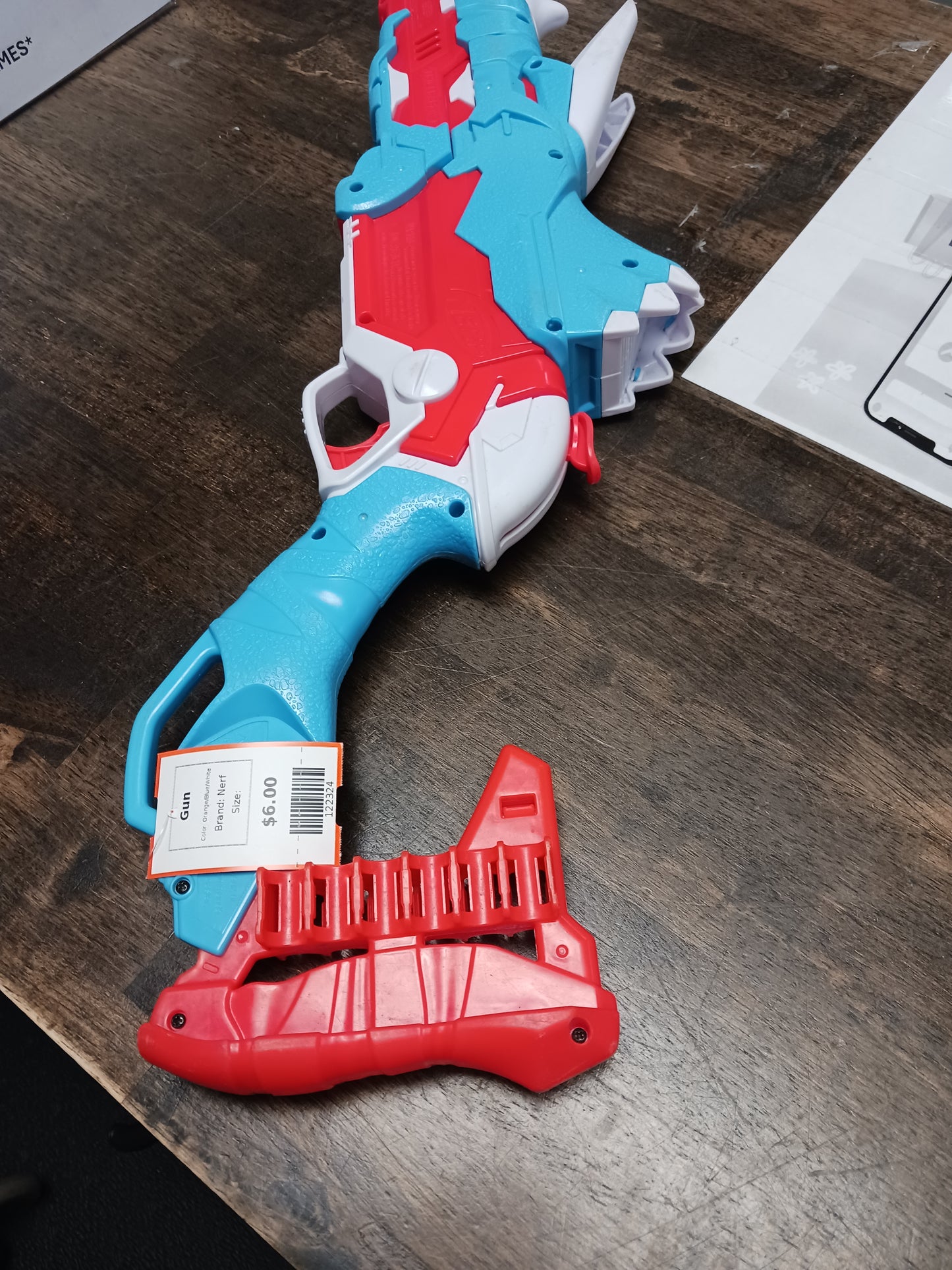 Orange/Blue/White Nerf Gun