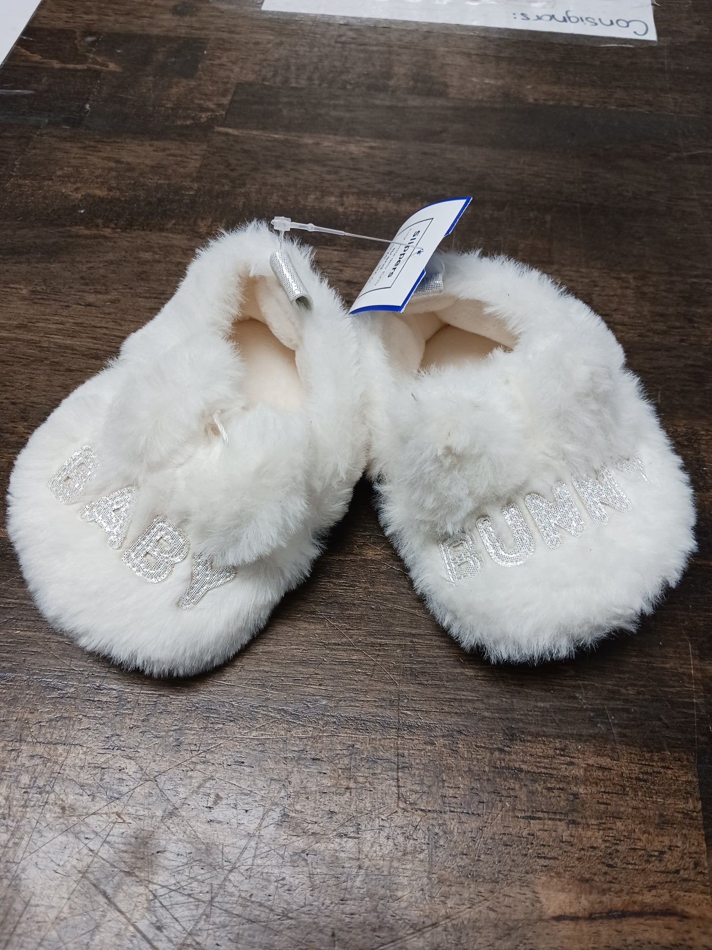 White Baby Bunny Slippers, 3M G