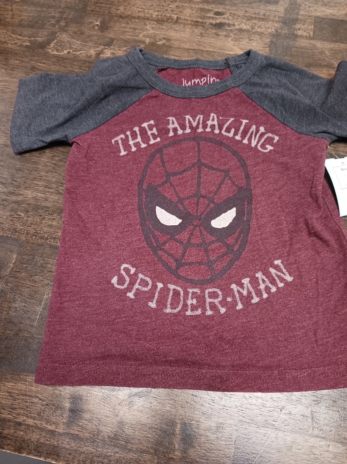 Grey/Red Spiderman Jumping Bean Shirt, 2T B